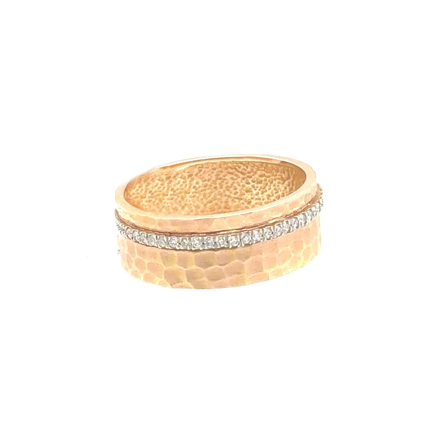 Hammered Diamond Ring