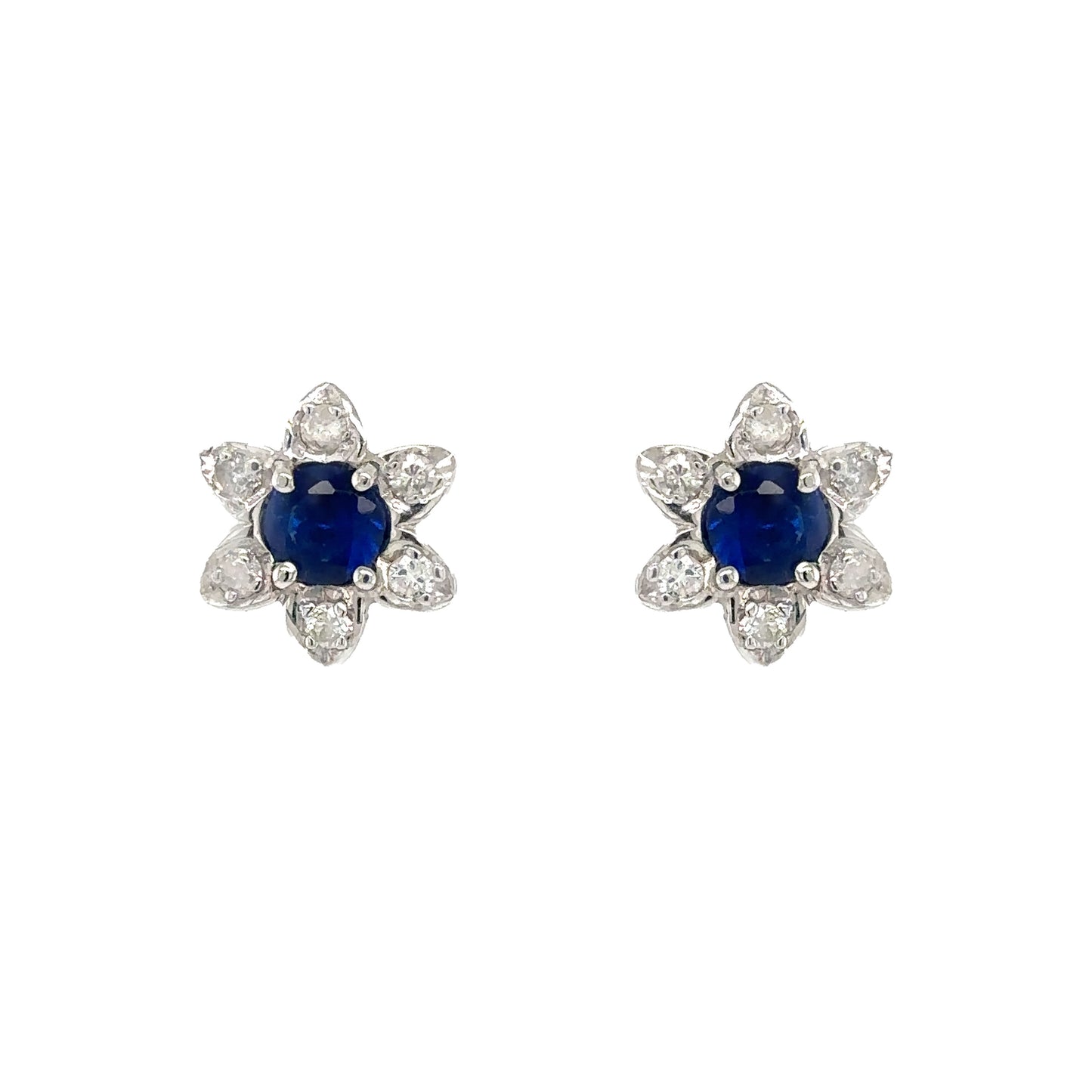 Sapphire and Diamonds floral studs