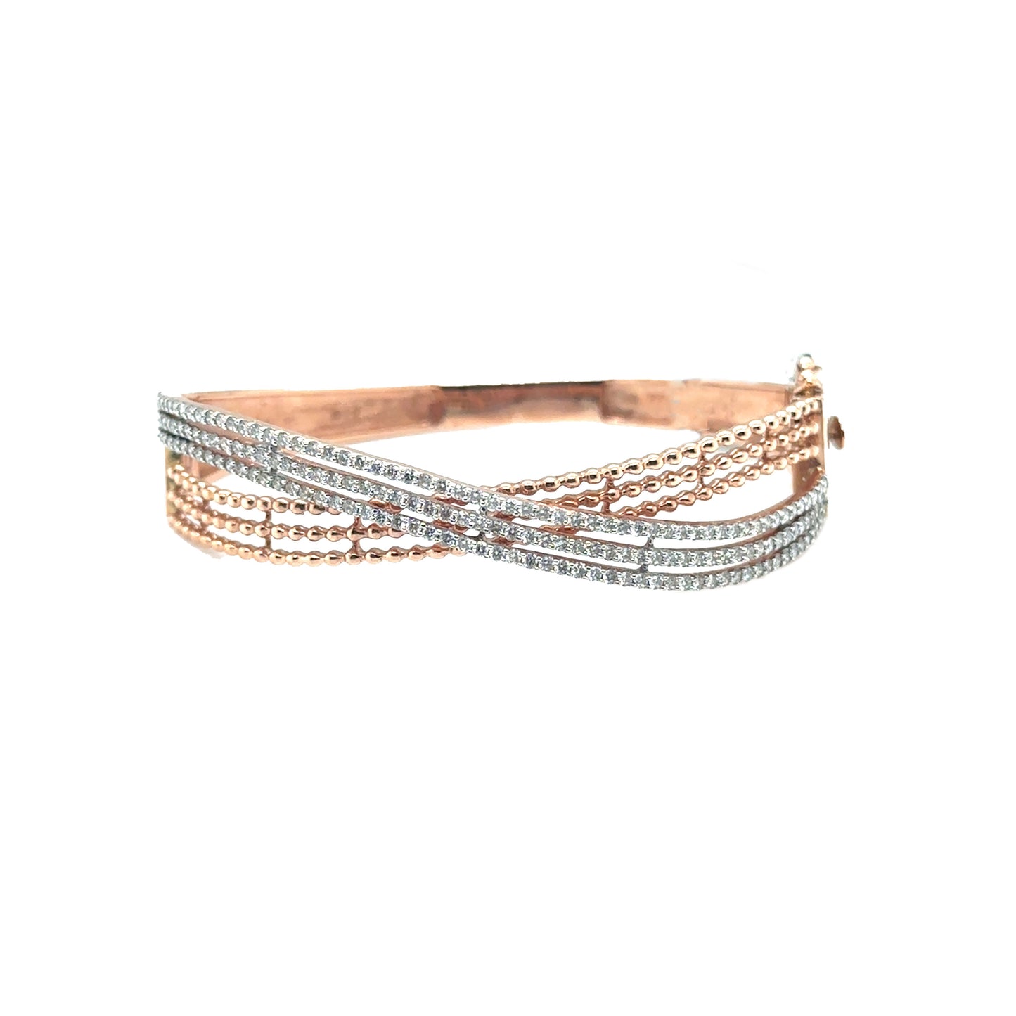 Diamond Crossover Beaded Bangle