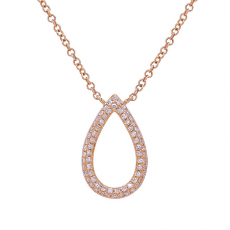 Pear Outline Diamond Necklace