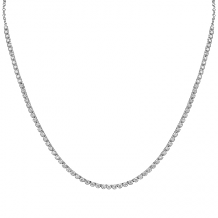 Crown Prong Diamond Tennis Necklace