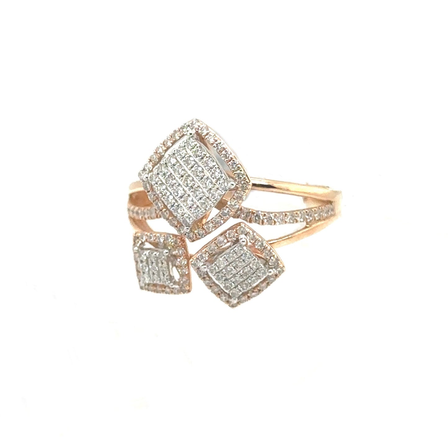 Square Diamond Cluster Ring