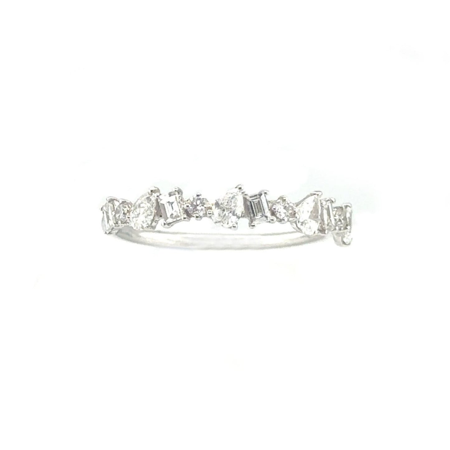 Multi-Shape Diamond Halfway Ring