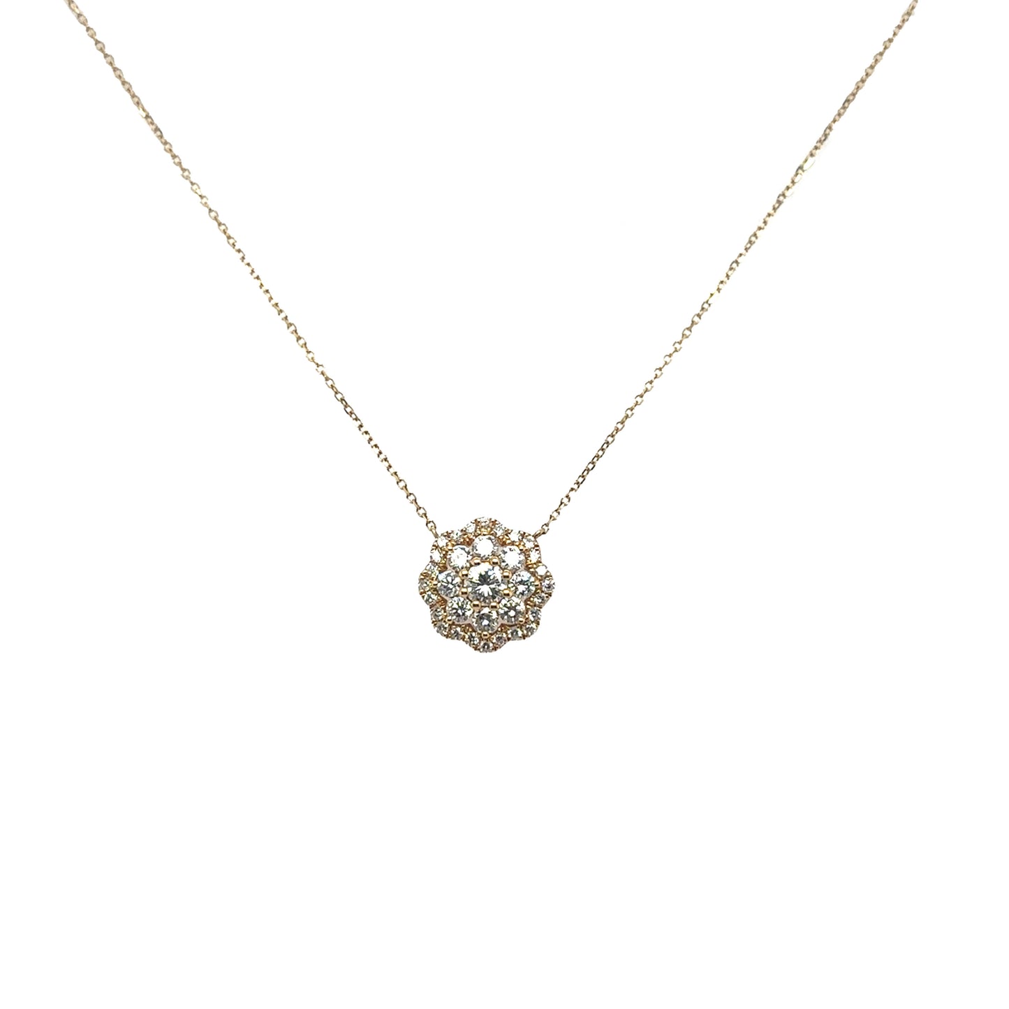 Diamond Flower Pendant Necklace