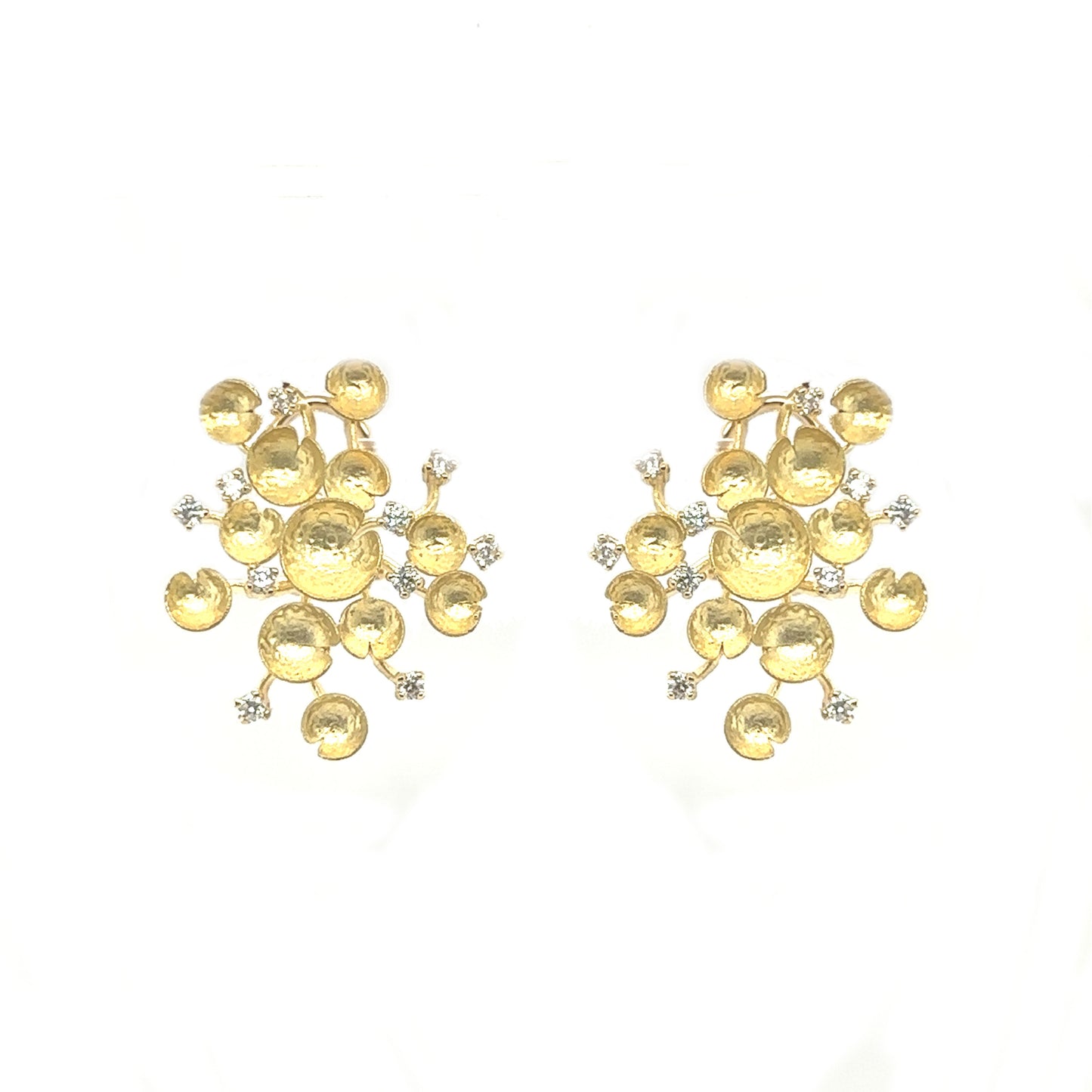 Matte Diamond Floral Studs