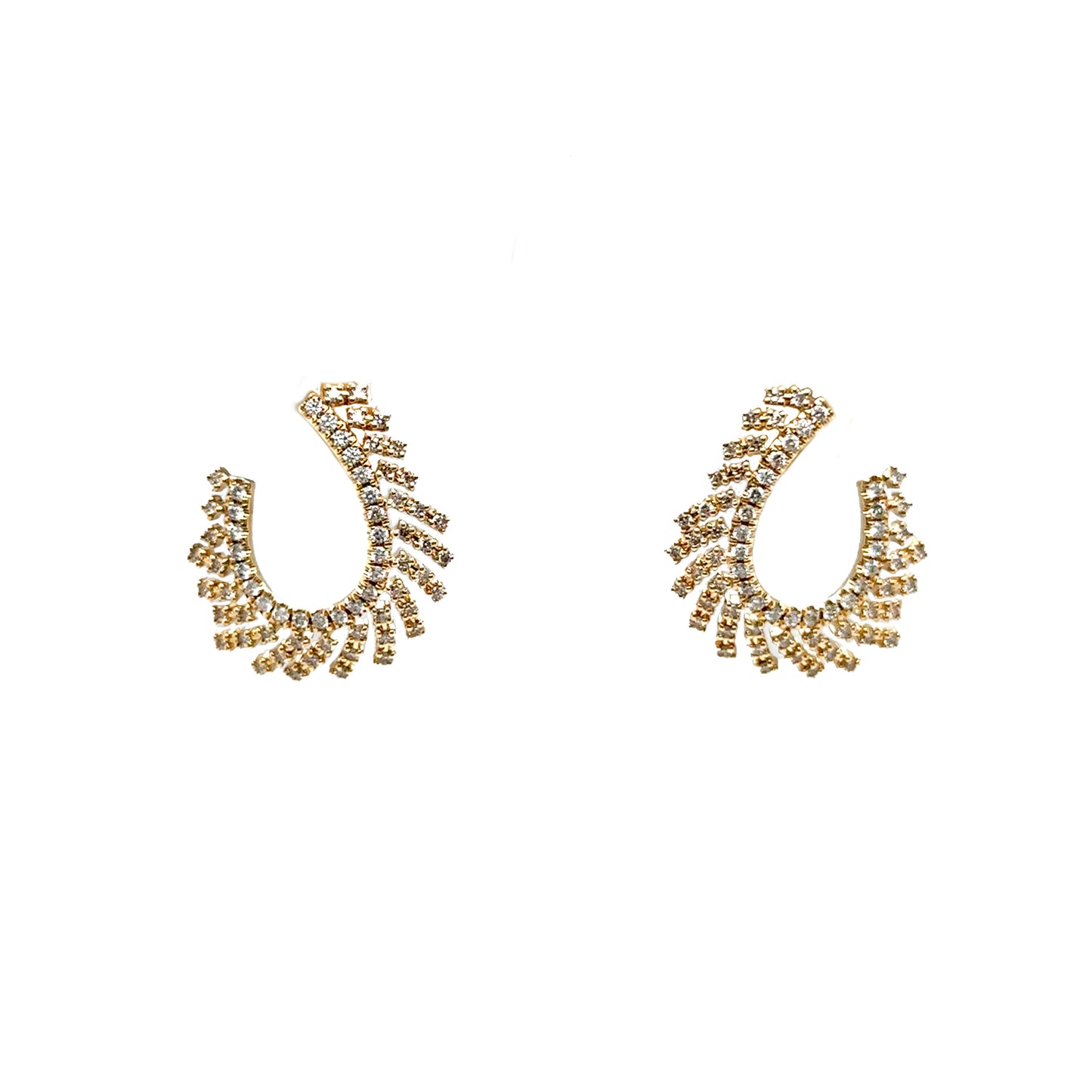 Diamond Fan Earrings
