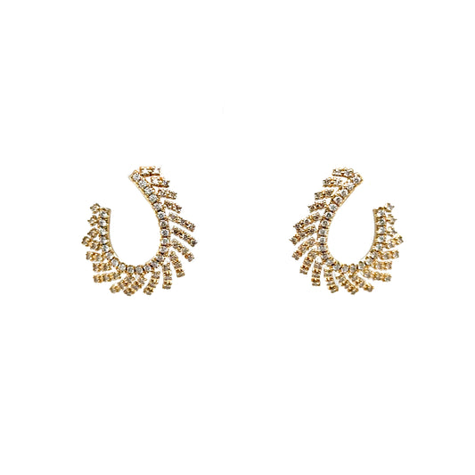 Diamond Fan Earrings