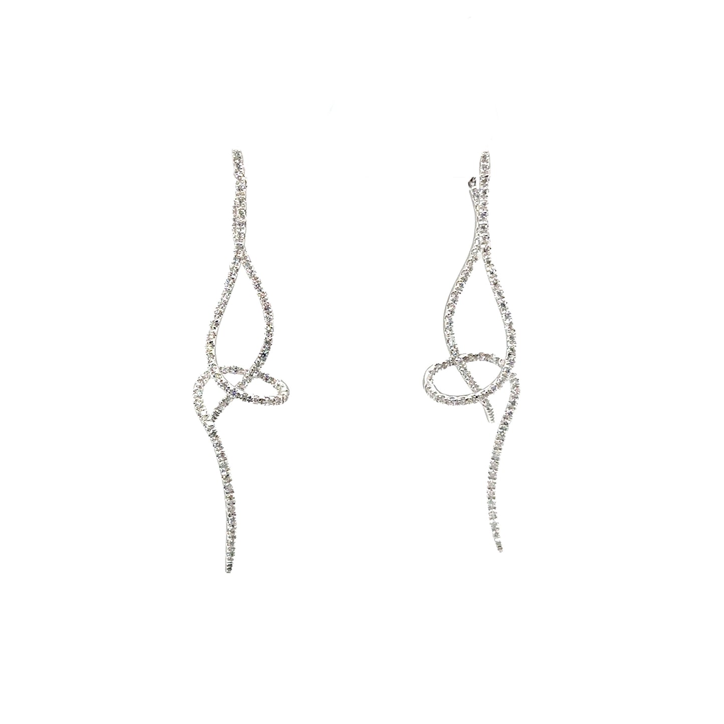Diamond Twisted Hanging Earrings