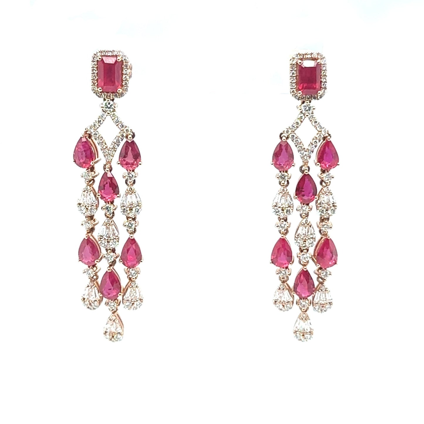 Ruby and Agate Hanging Statement Earrings