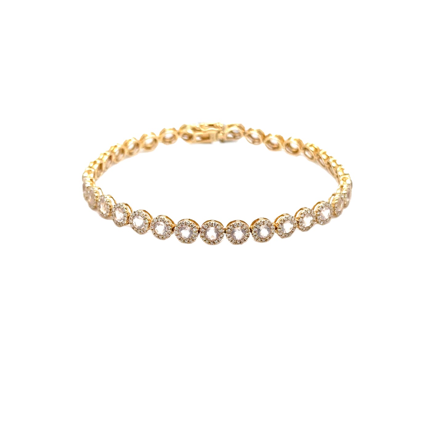 Diamond and Rose Quartz Bracelet