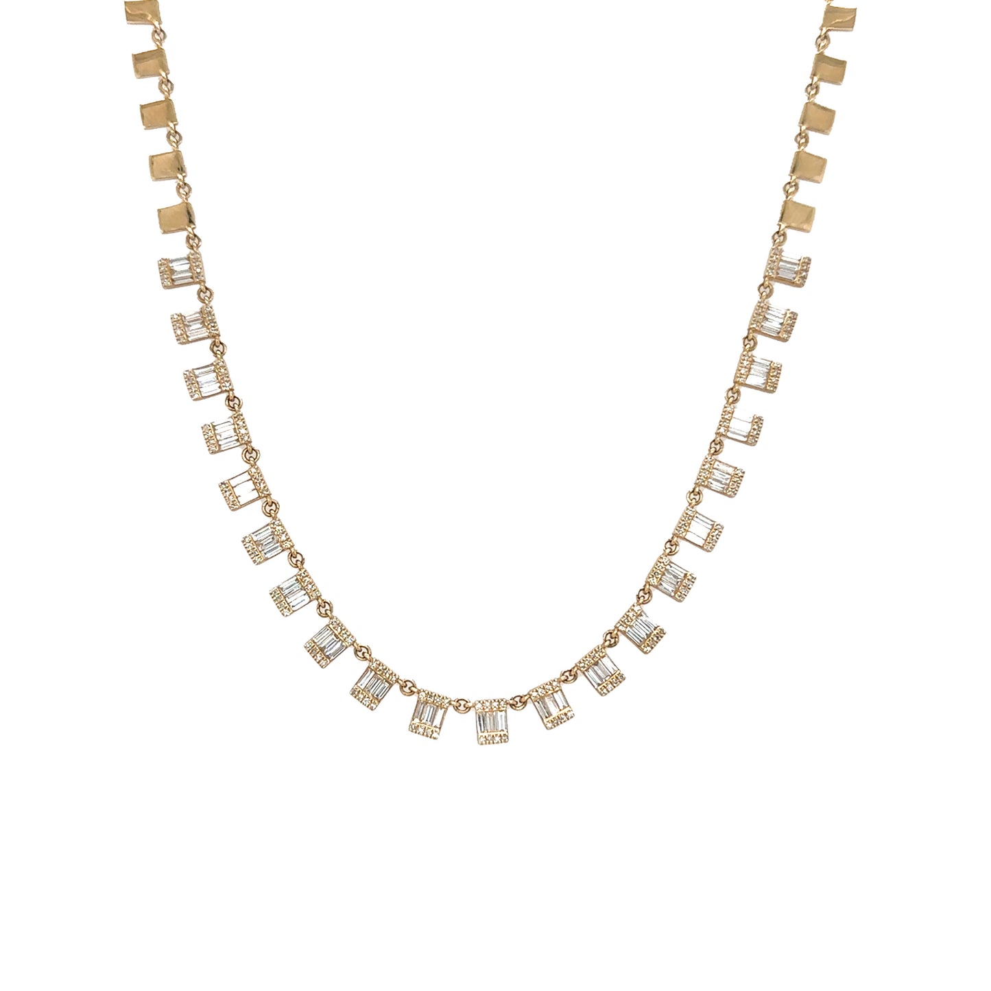 Hanging Baguette Diamond Necklace