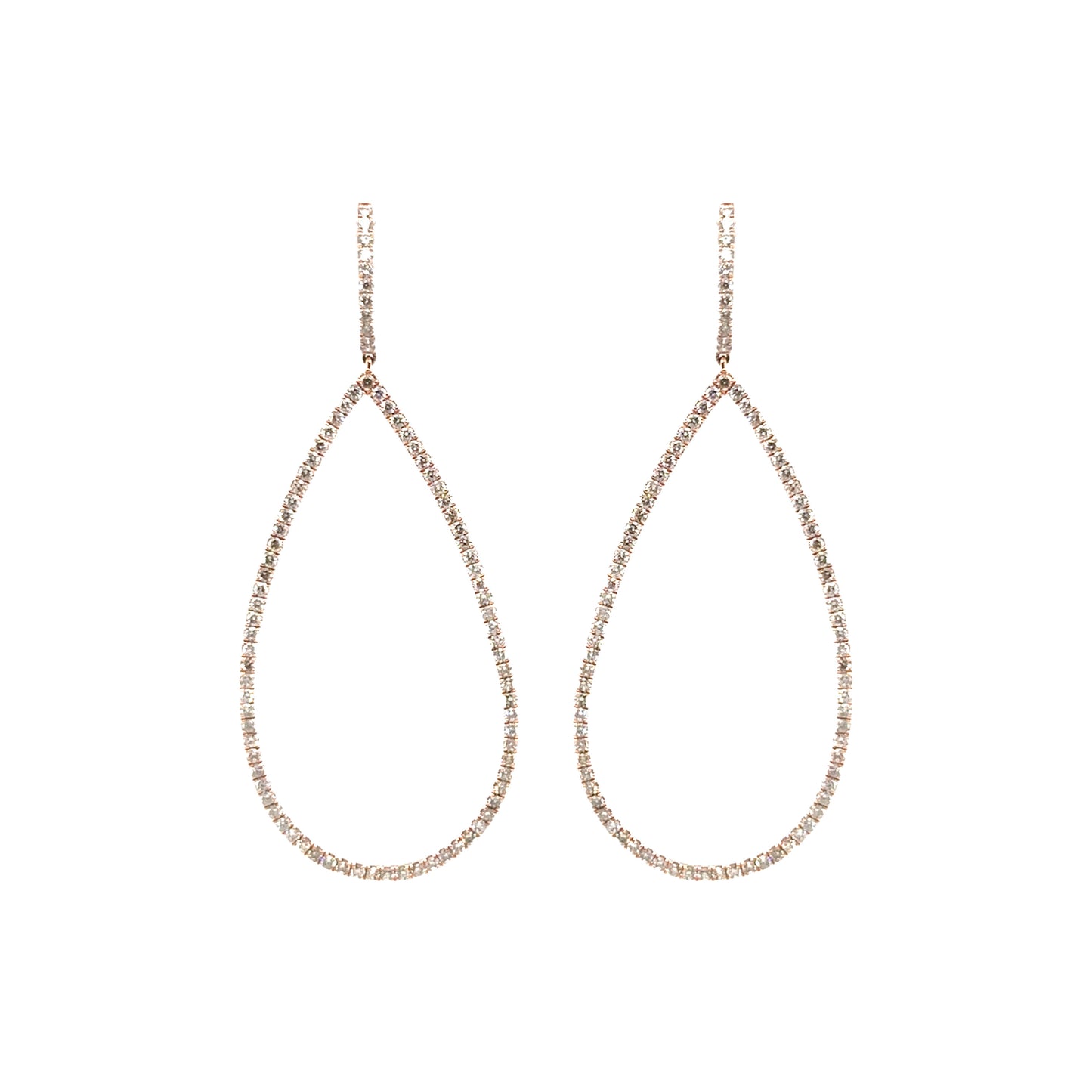 Diamond Teardrop Hoops