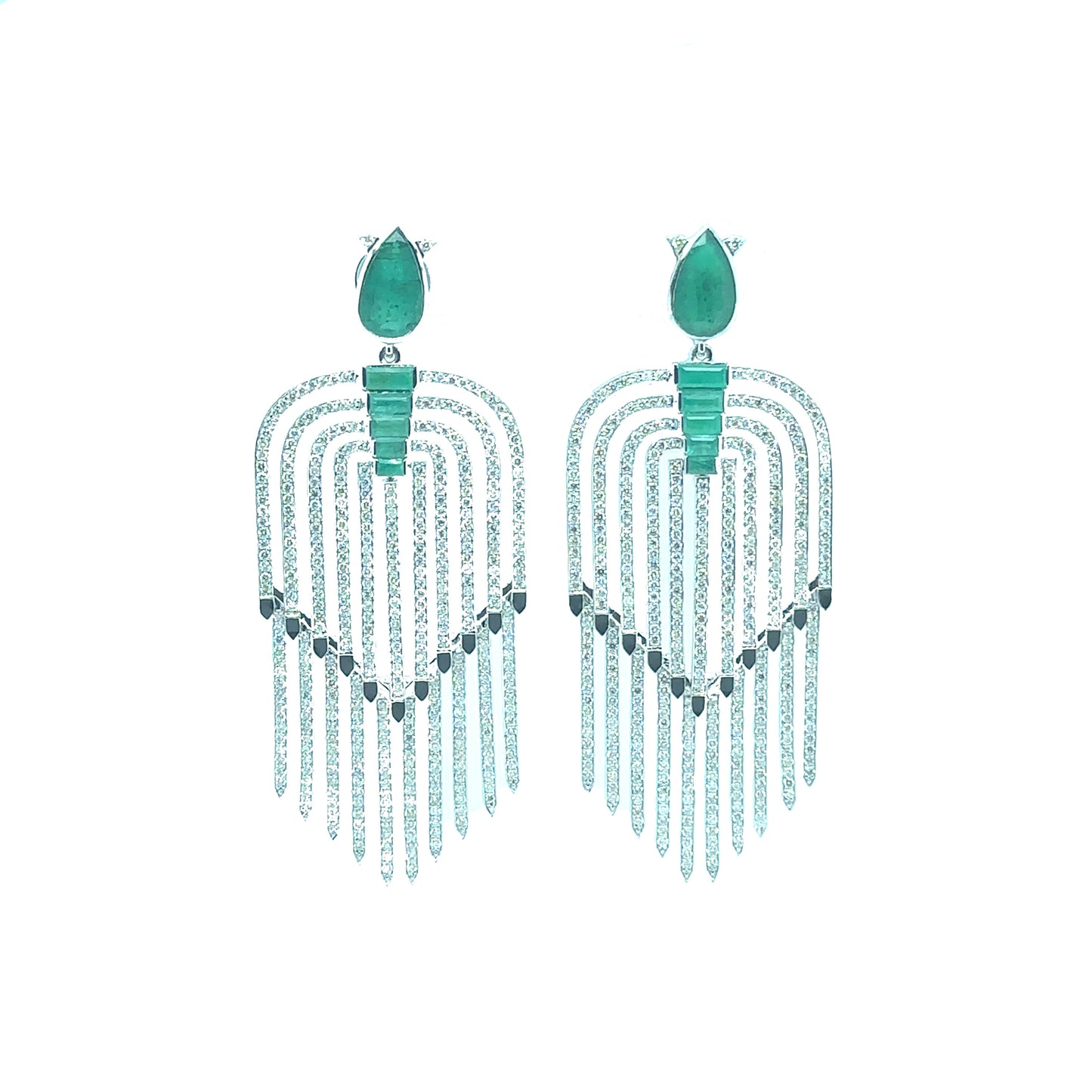 Emerald Hanging Statement Earrings
