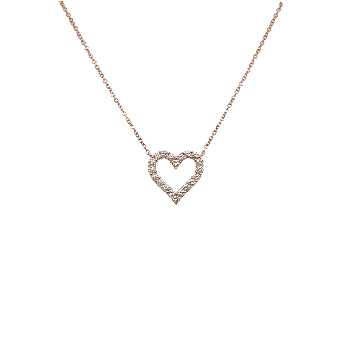 Diamond Heart Outline Necklace