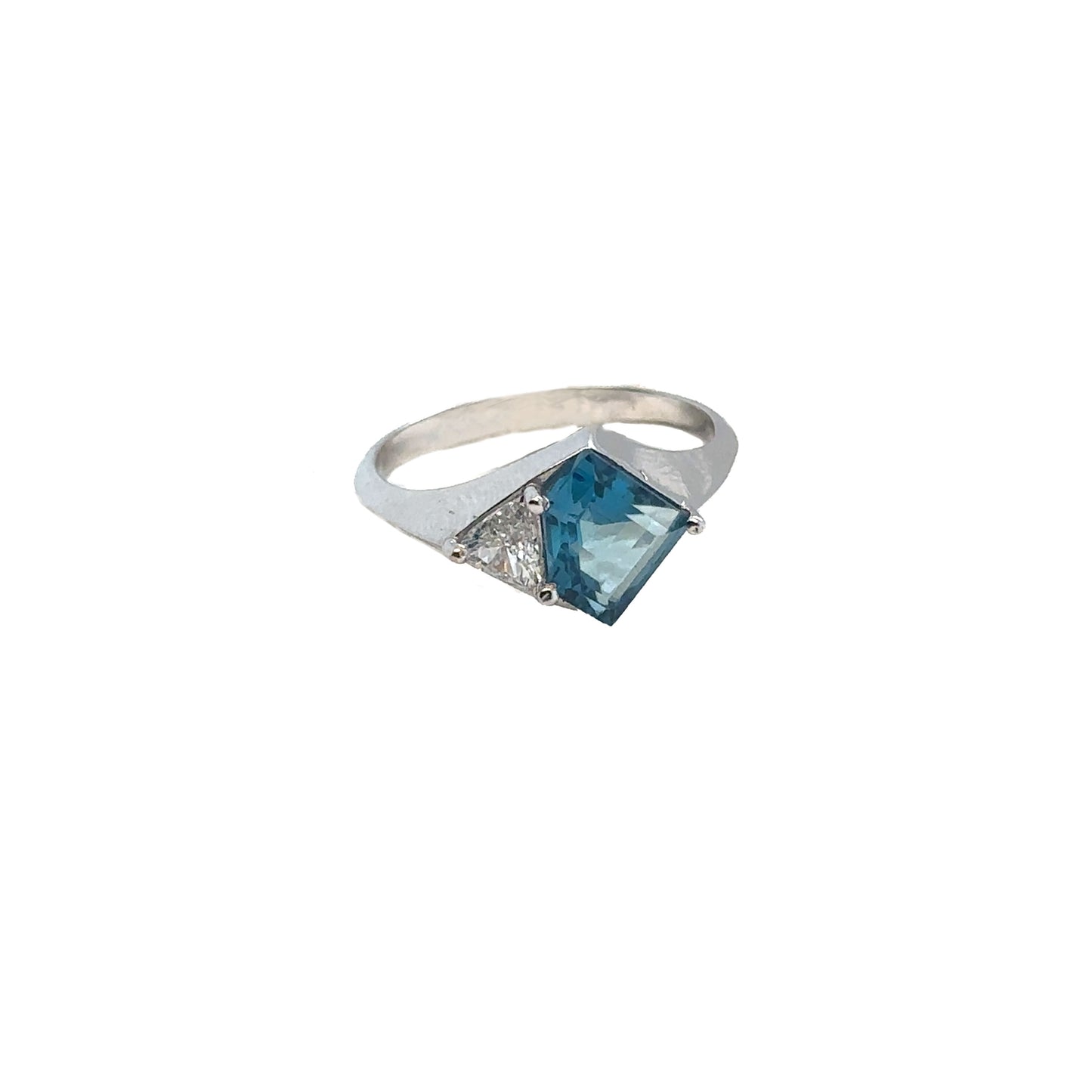 Blue Topaz And Diamond Ring