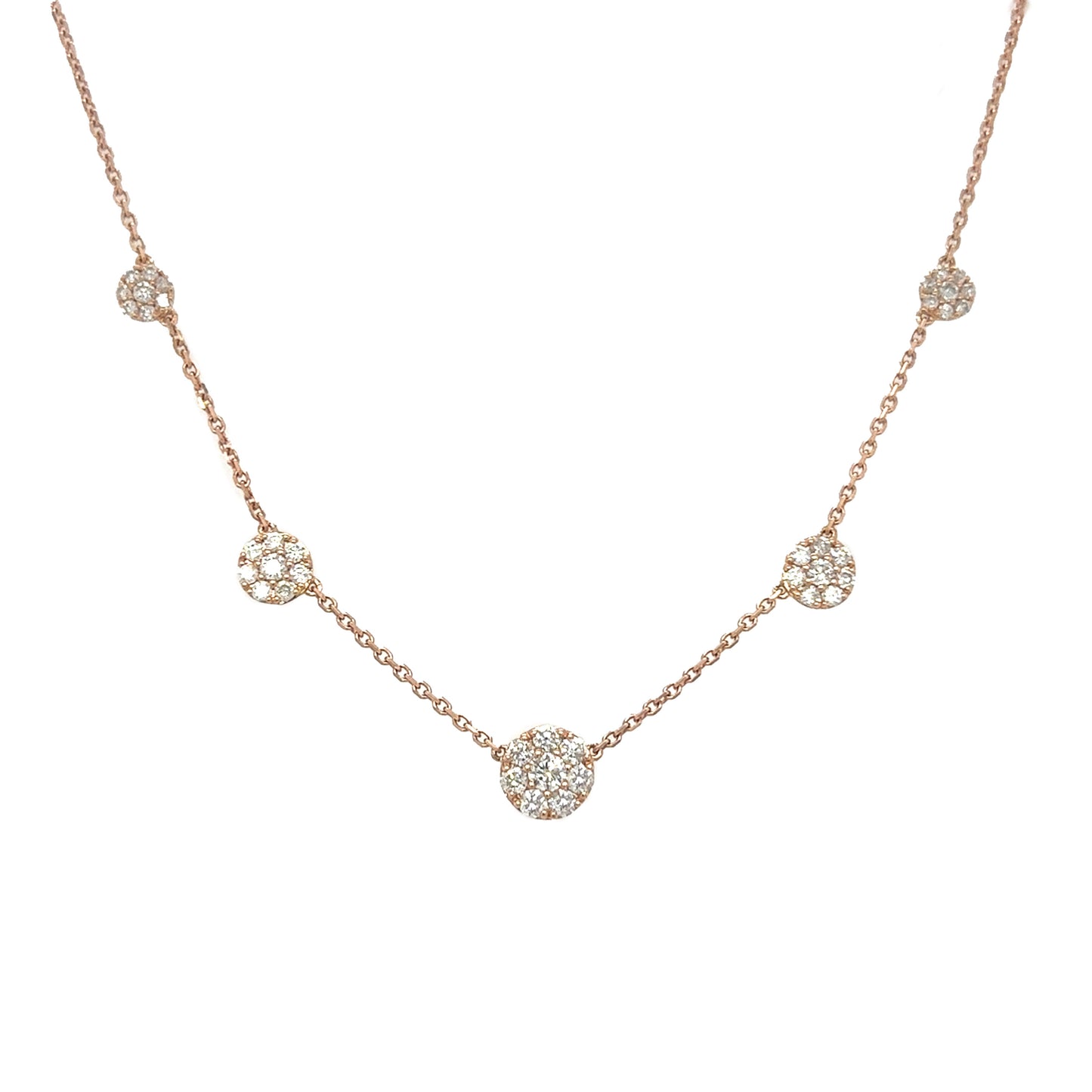 Diamond Disc Graduating Necklace