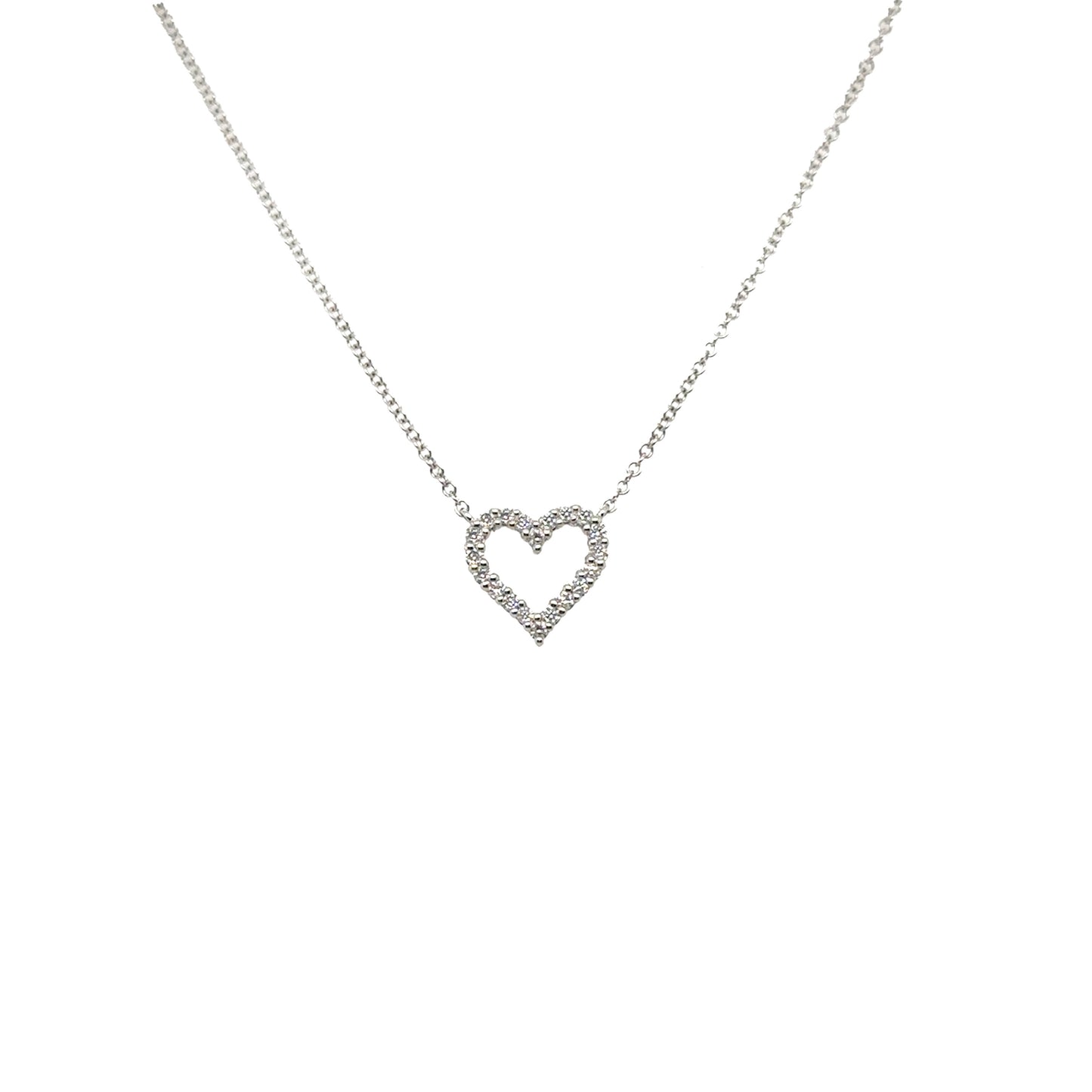 Diamond Heart Outline Necklace