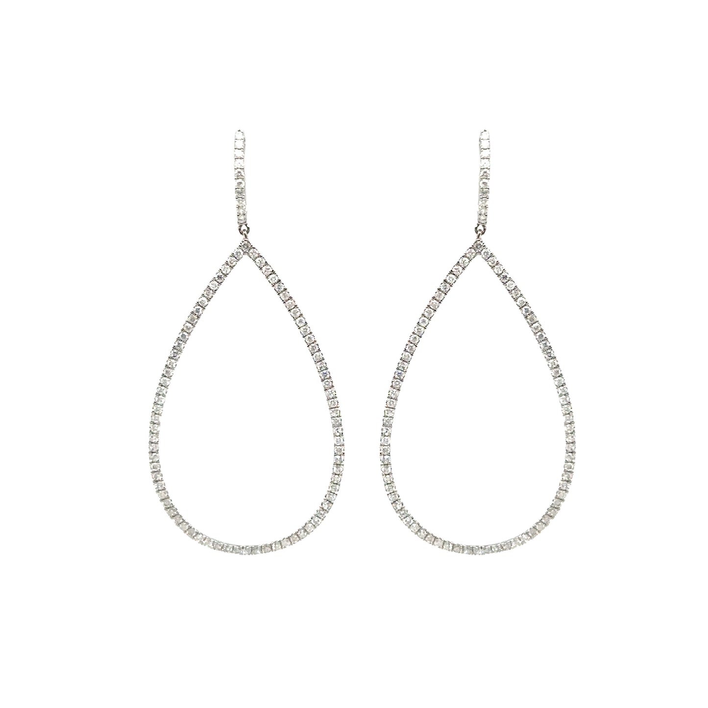 Diamond Teardrop Hoops