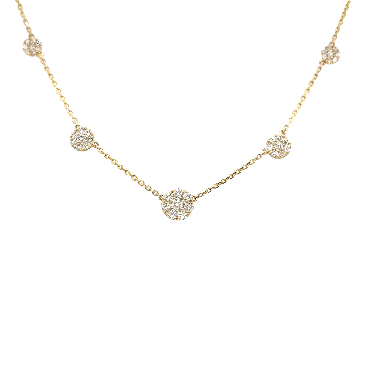 Graduating Round Cluster Necklace