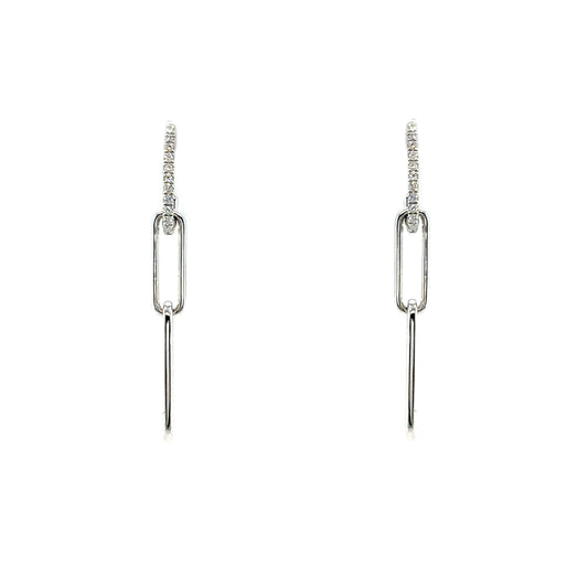 Diamond Paperclip Chain Earrings