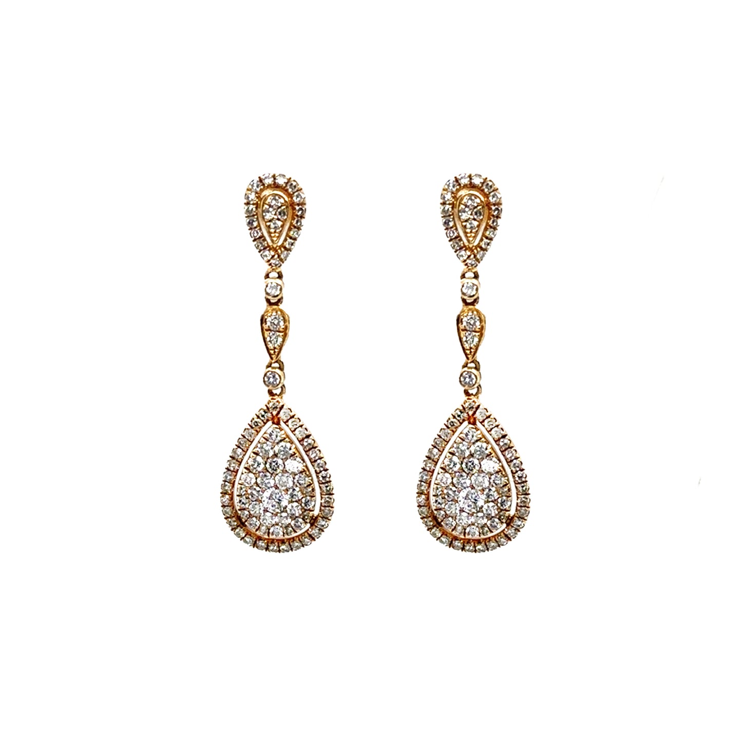 Diamond Pear Shape Hanging Earrings