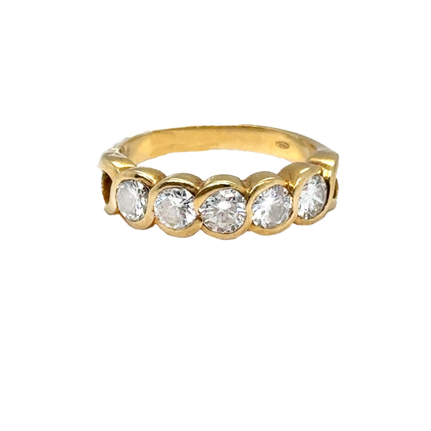 Bezel Set Half Eternity Band