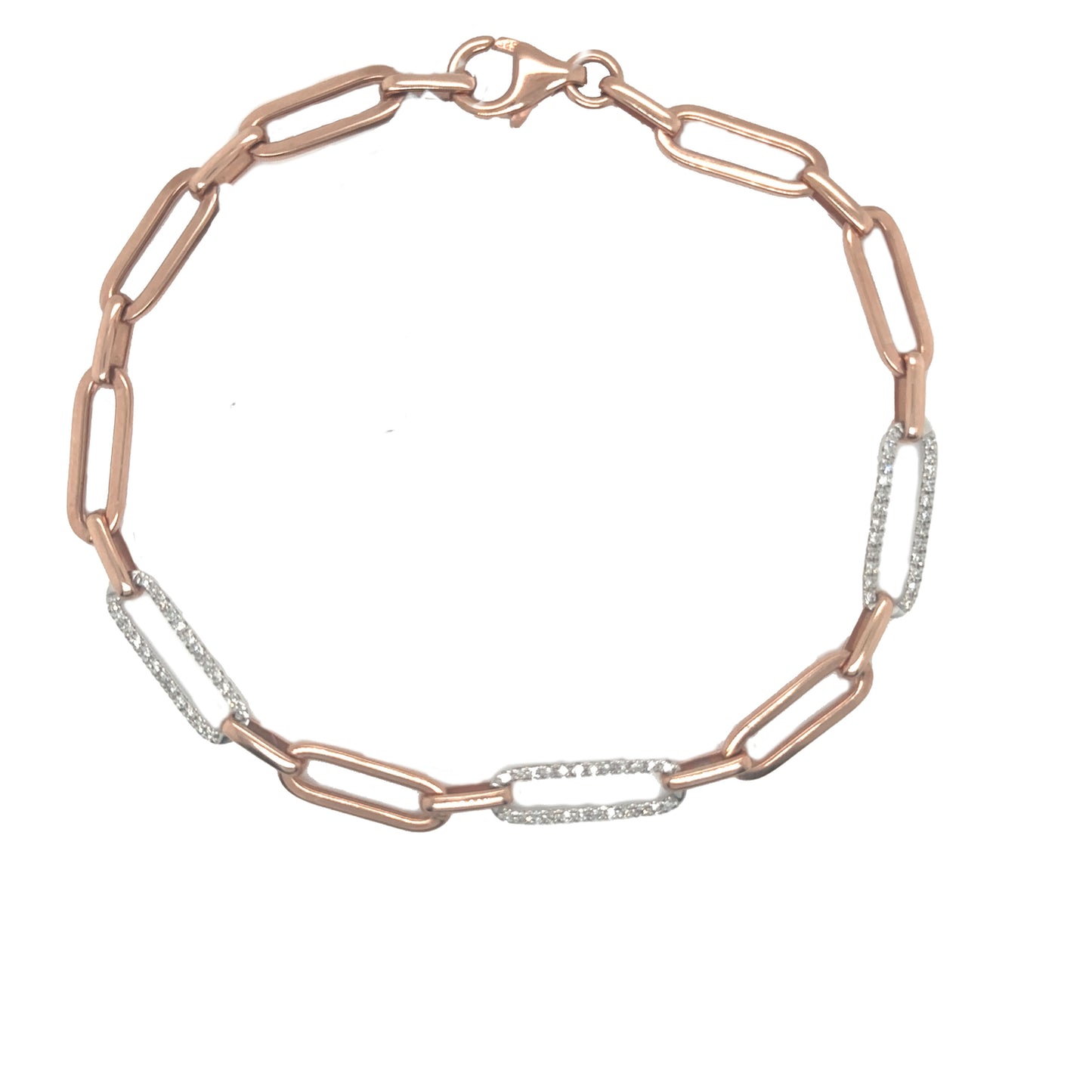 Diamond Link Paperclip Bracelet