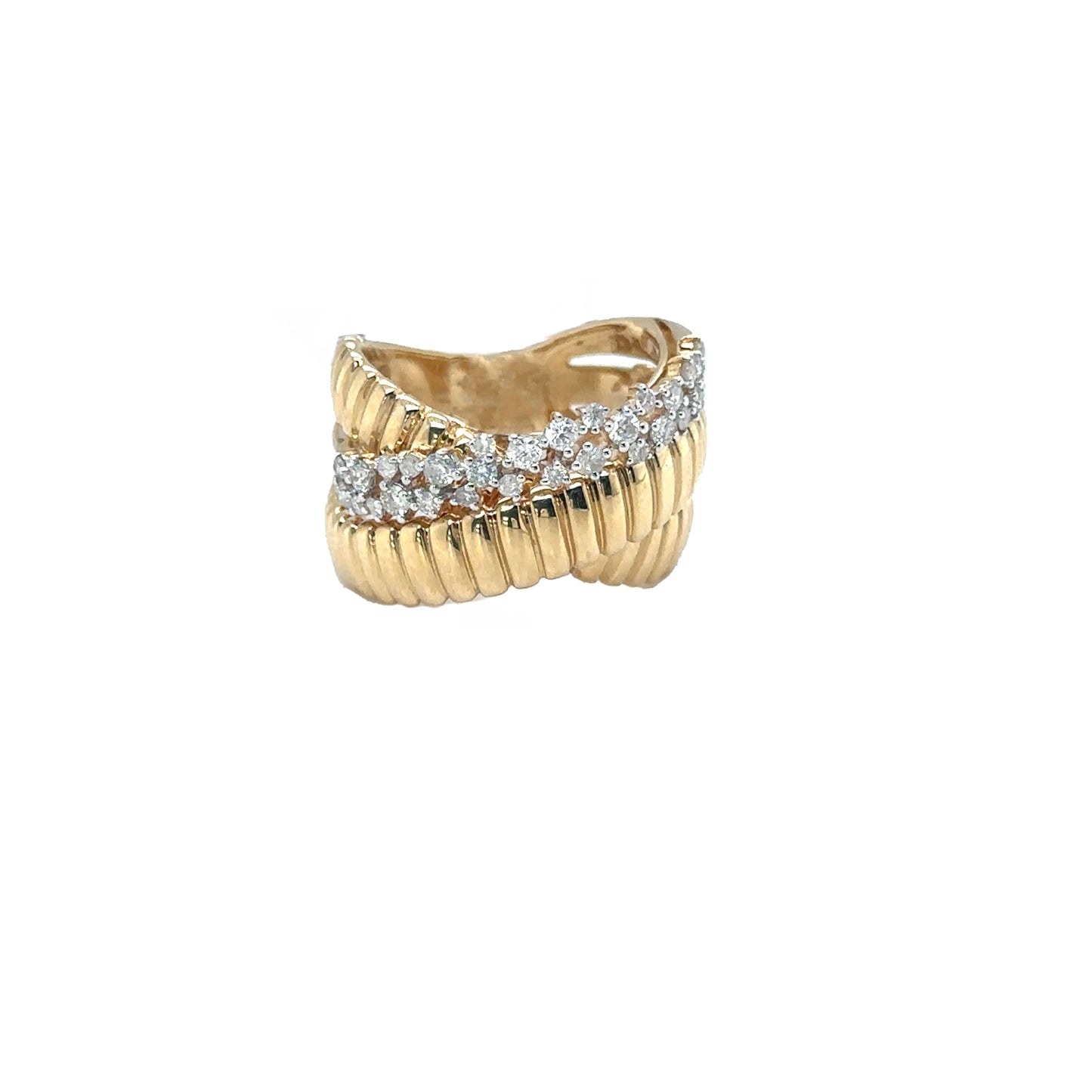 Diamond Ribbed Wrap Ring