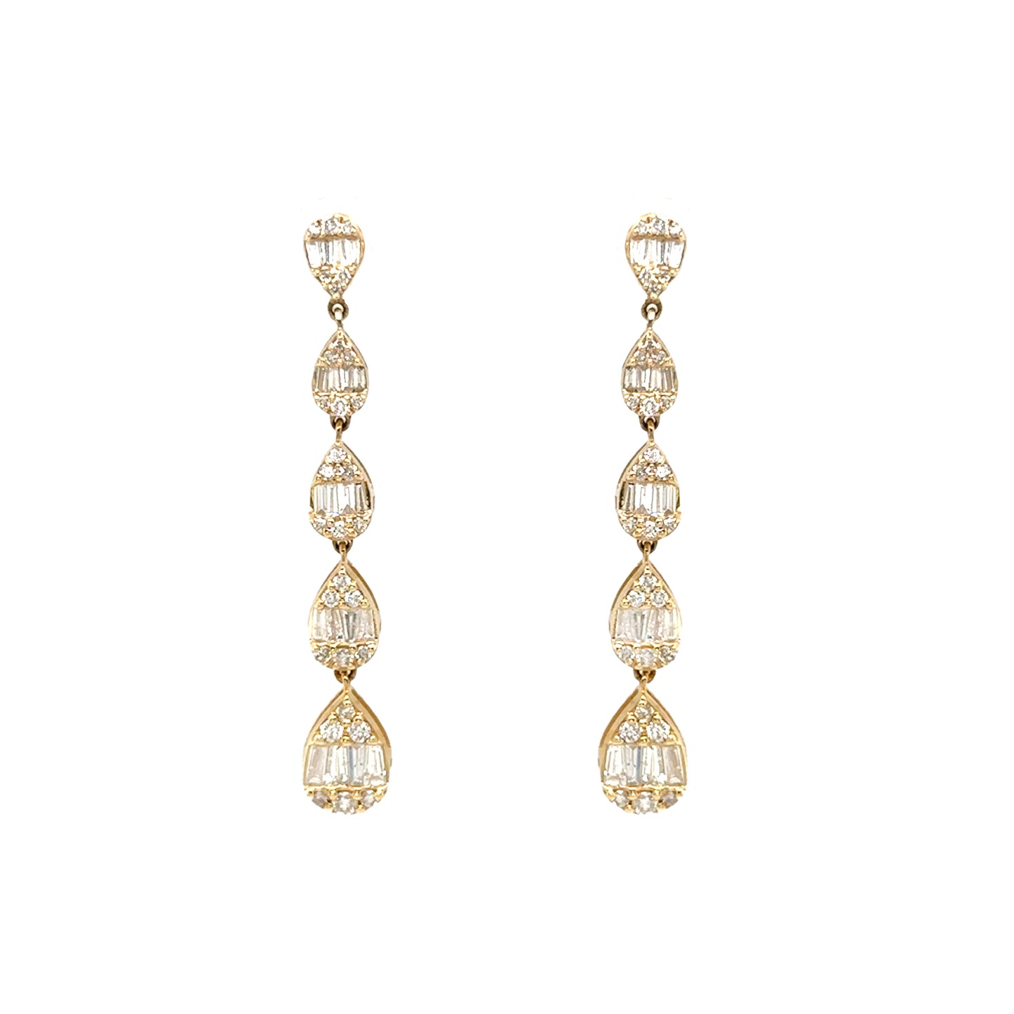 Baguette Cluster Multishape Earrings