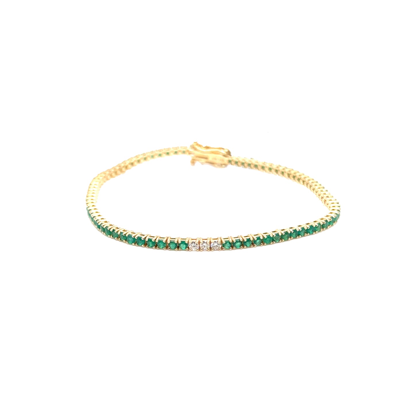 Diamond and Emerald Tennis Bracelet