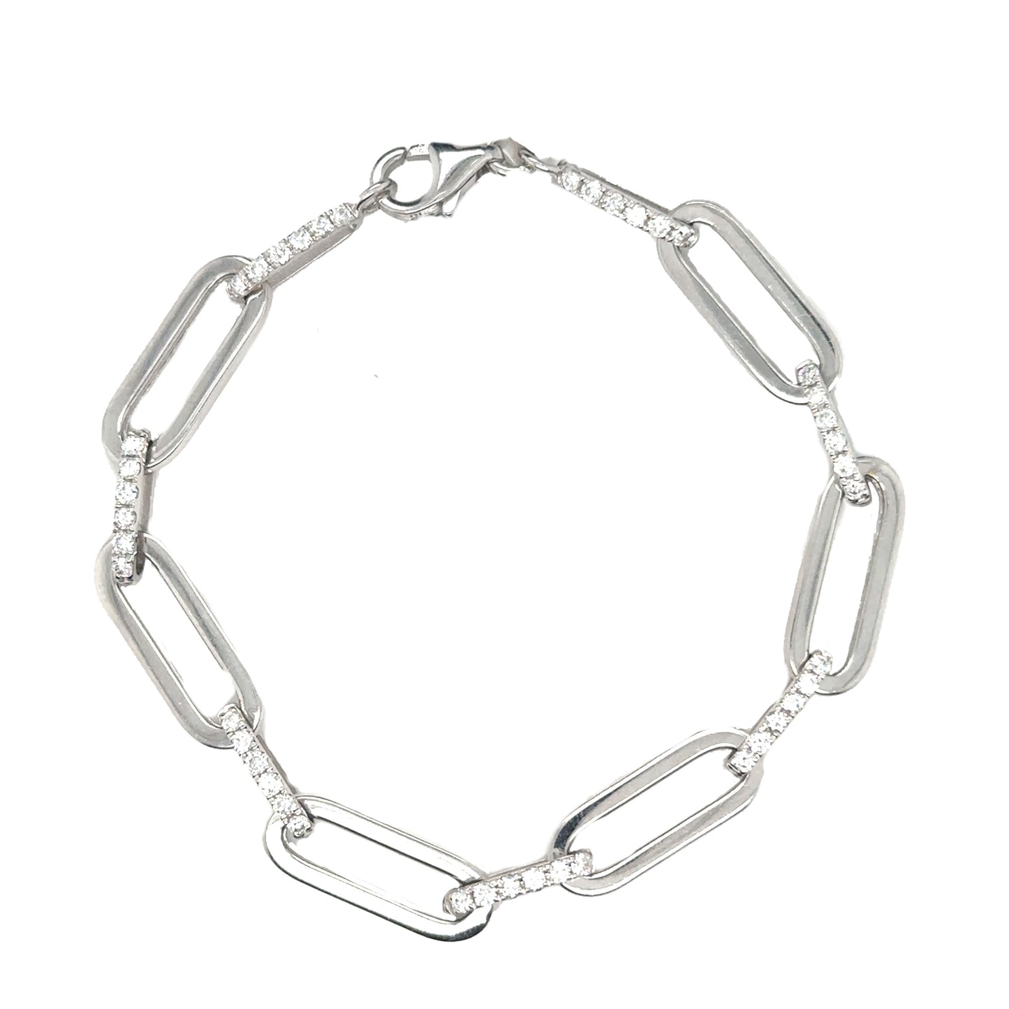 Diamond Link Paperclip Bracelet