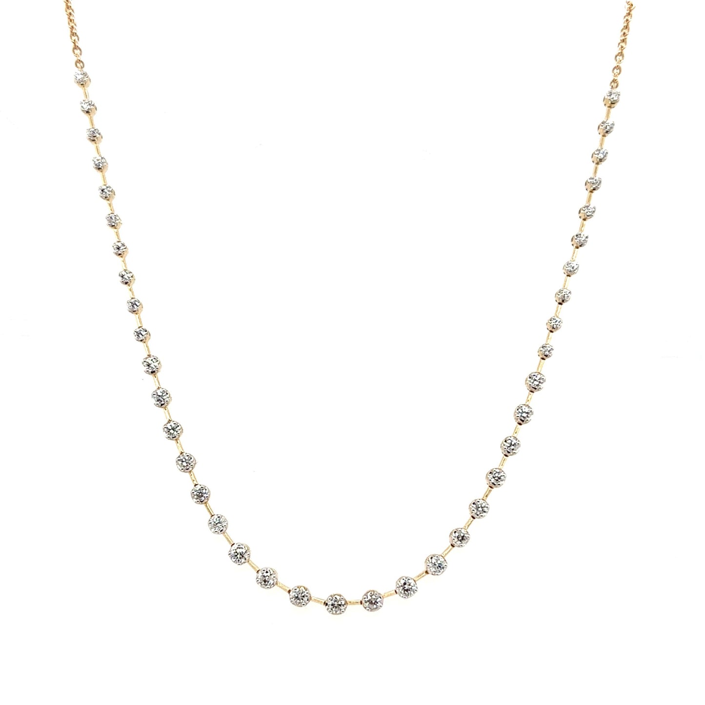 Bar Set Half Tennis Necklace