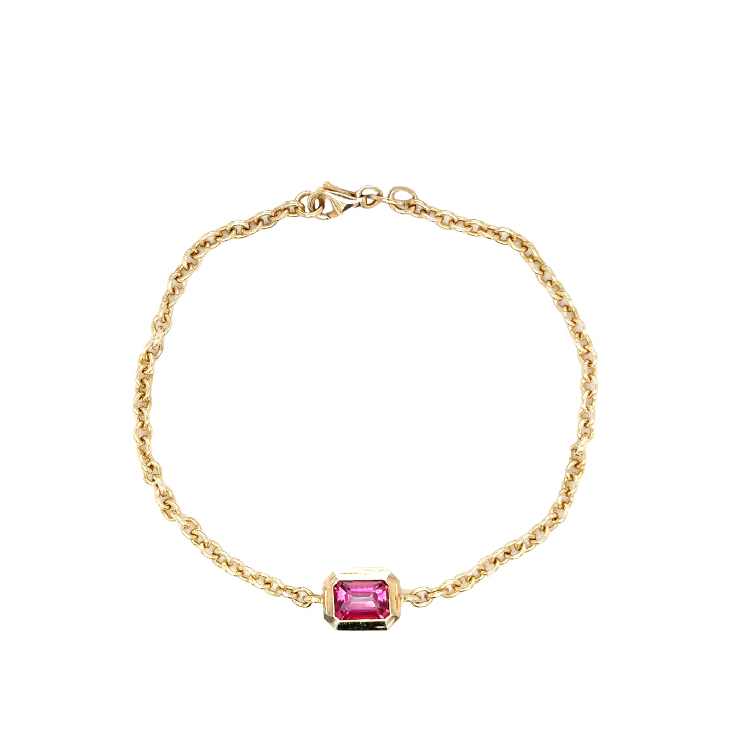 Emerald Cut Pink Topaz Bracelet