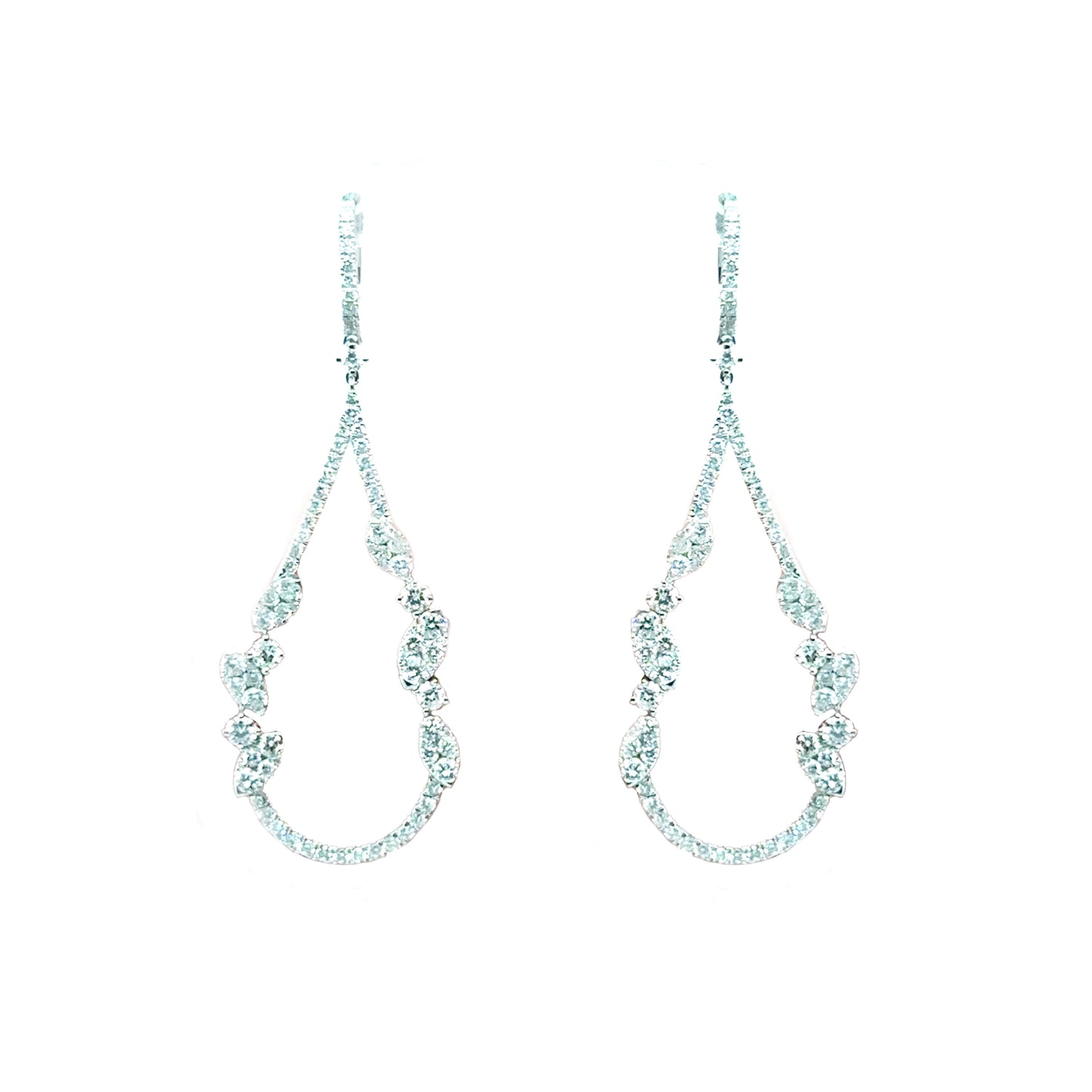 Diamond Teardrop Marquis Hanging Statement Earrings