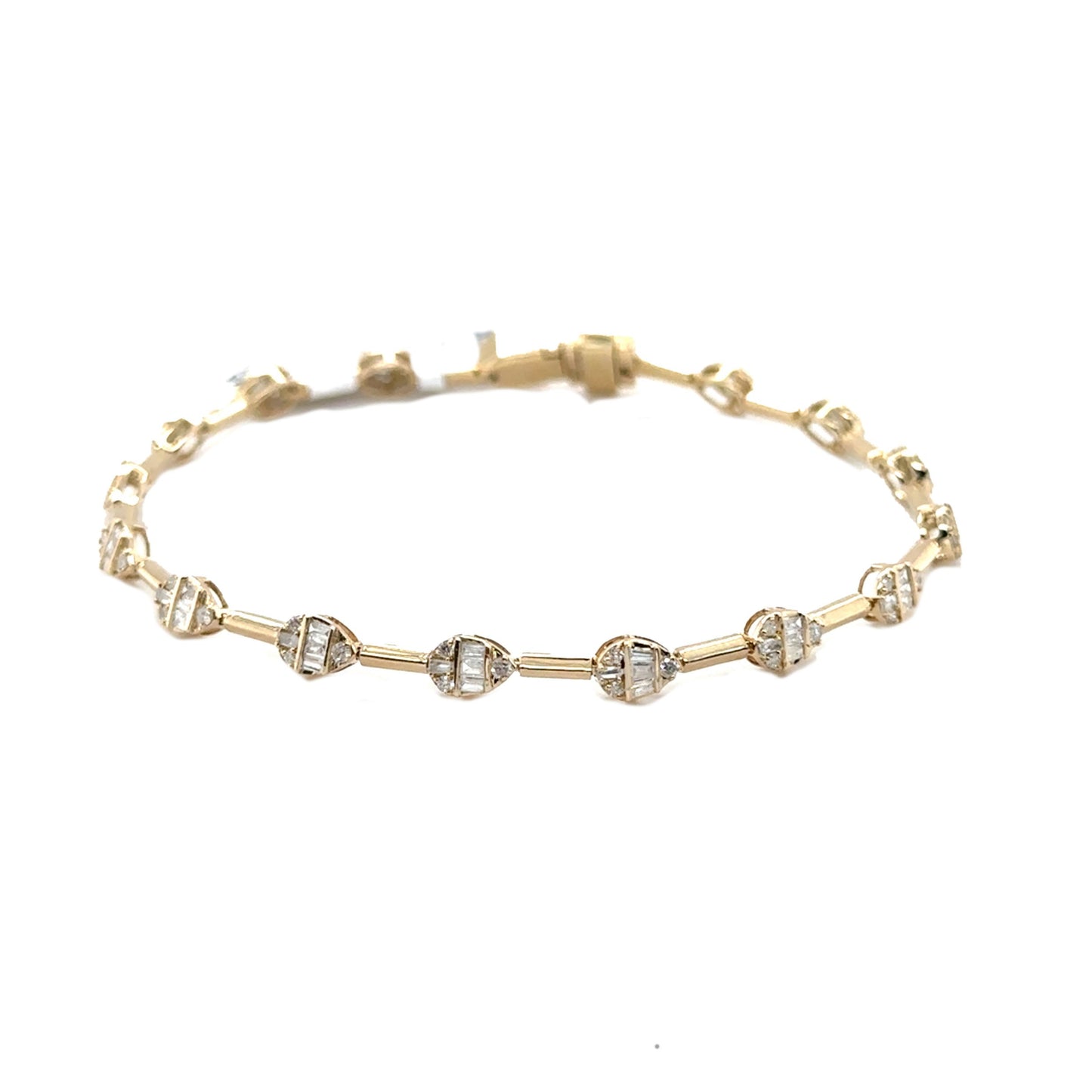 Diamond Pear Cluster Bar Bracelet