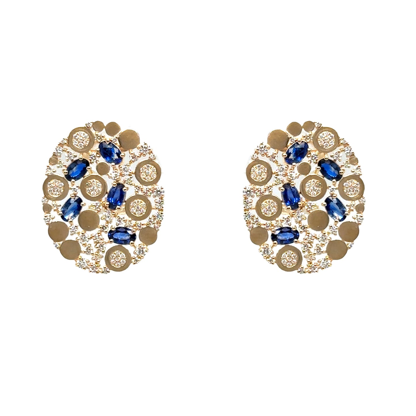 Diamond and Sapphire Statement Studs