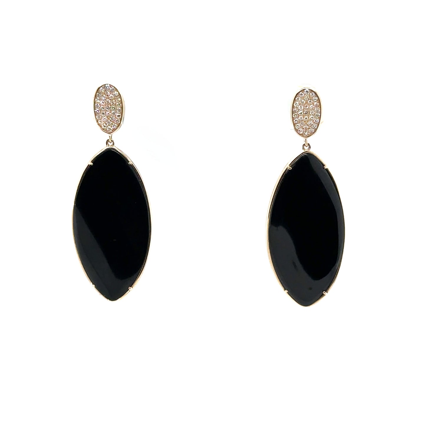 Diamond and Black Onyx Drop Earrings