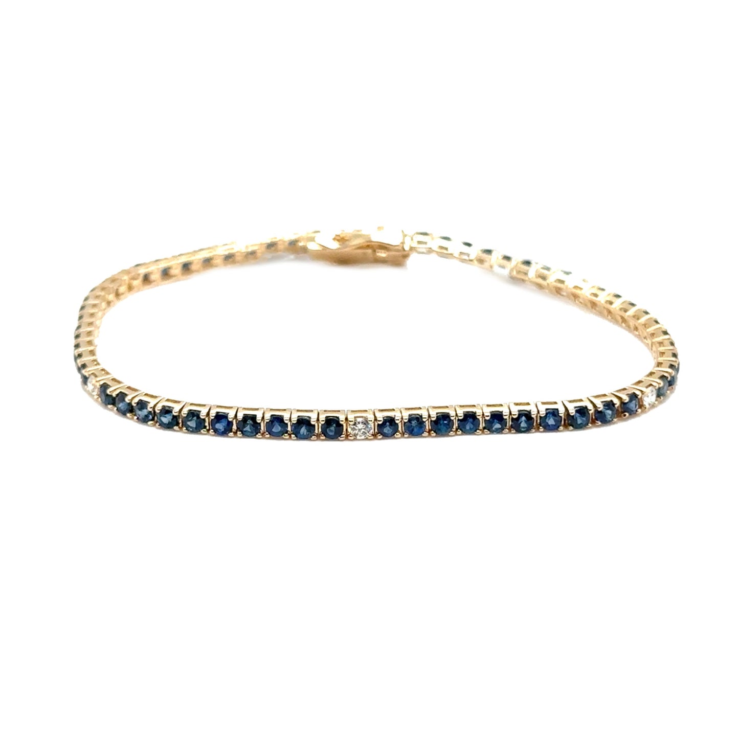 Blue Sapphire and Diamond Tennis Bracelet