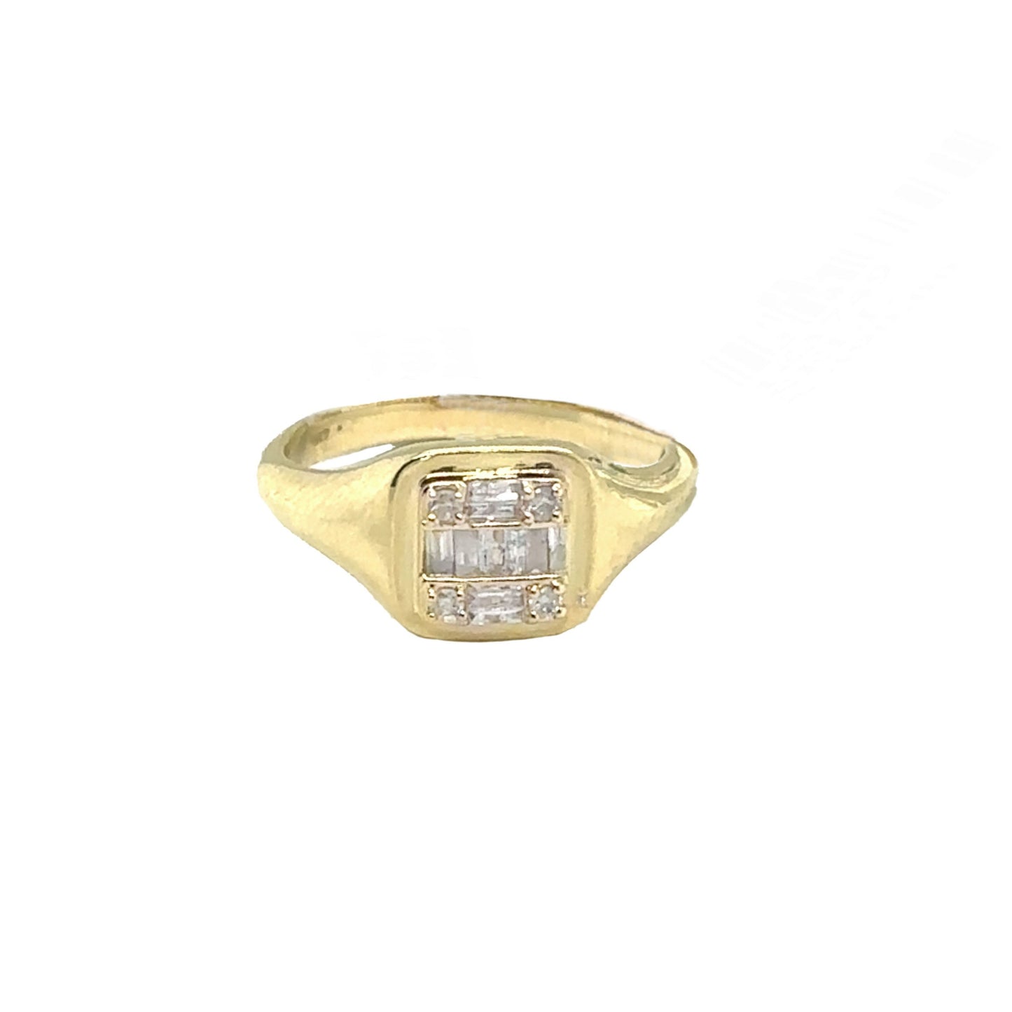 Diamond Baguette Signet Ring