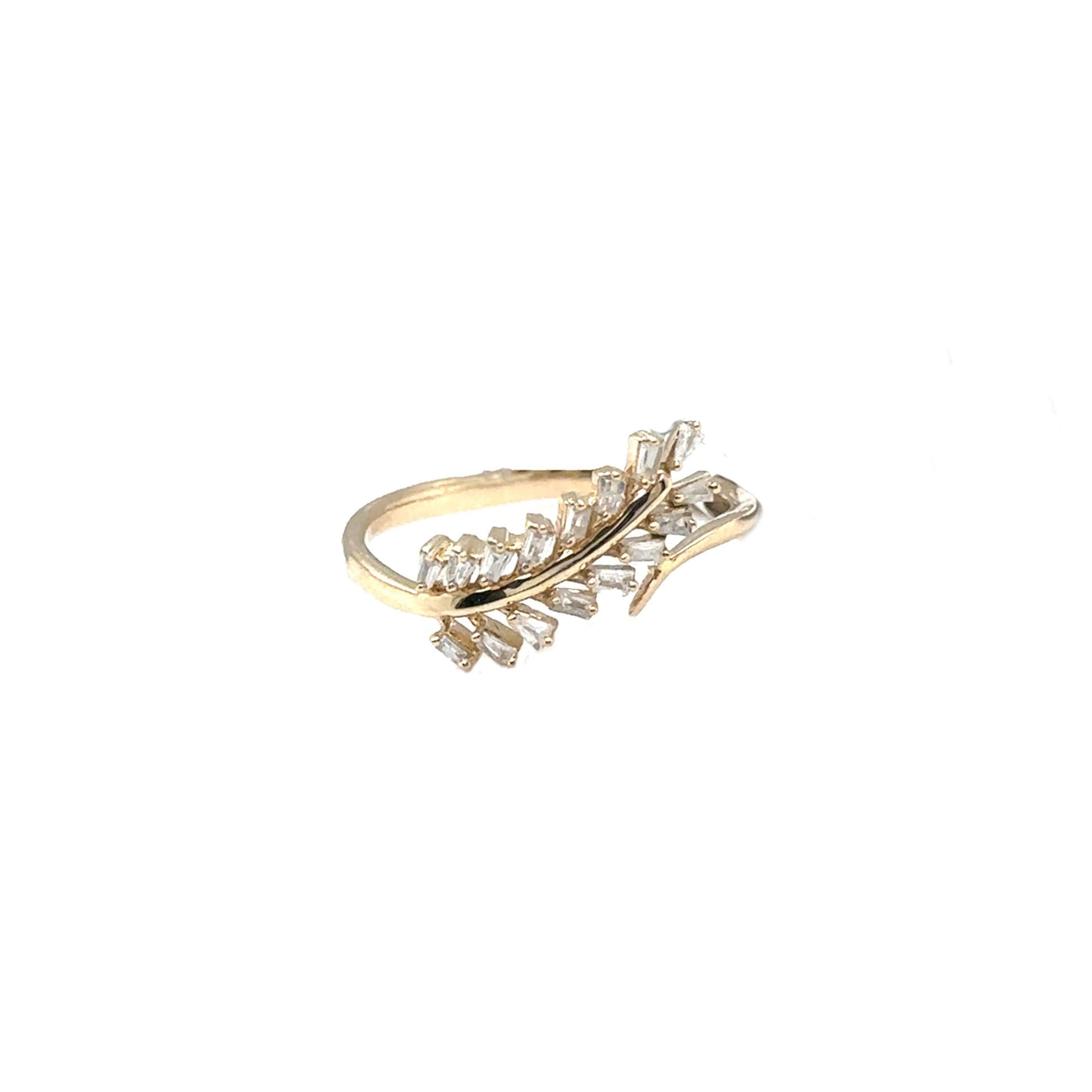 Baguette Diamond Leaf Ring
