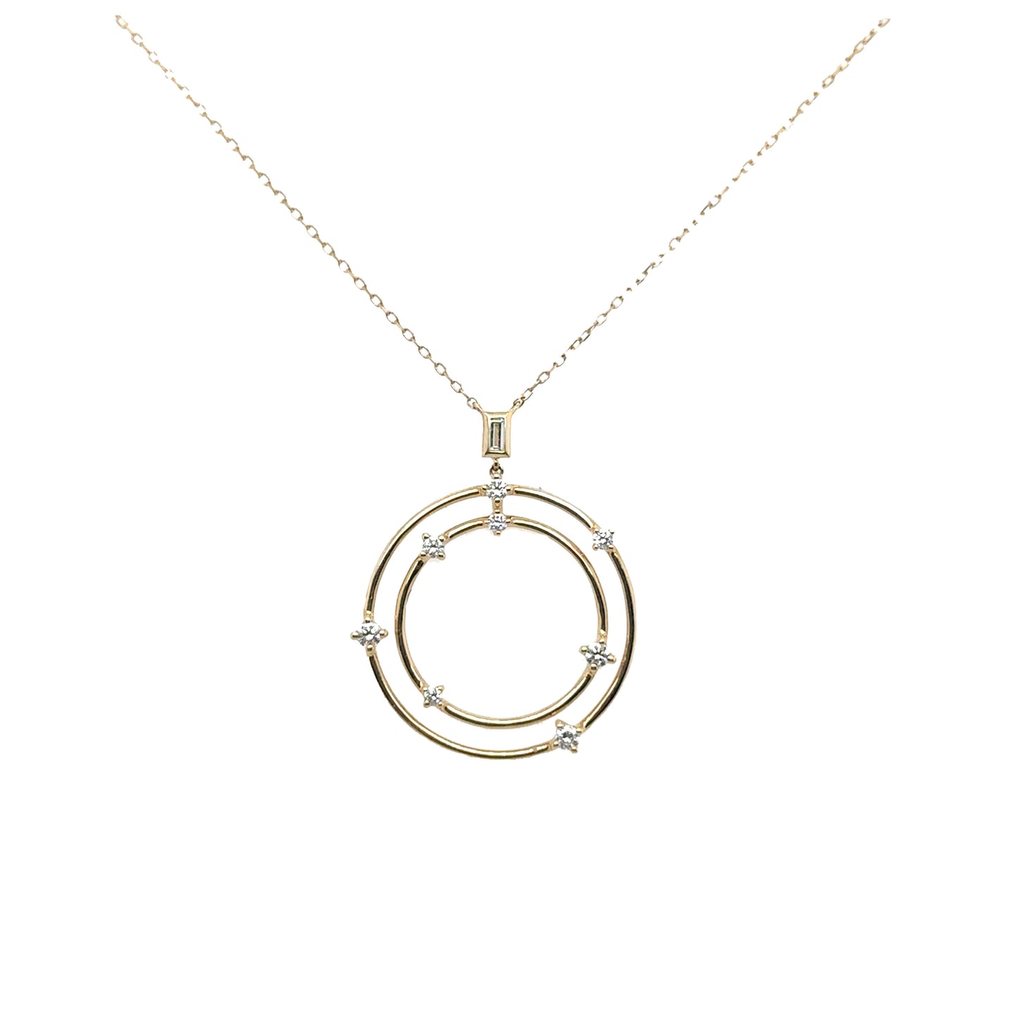 Double Circle Diamond Necklace