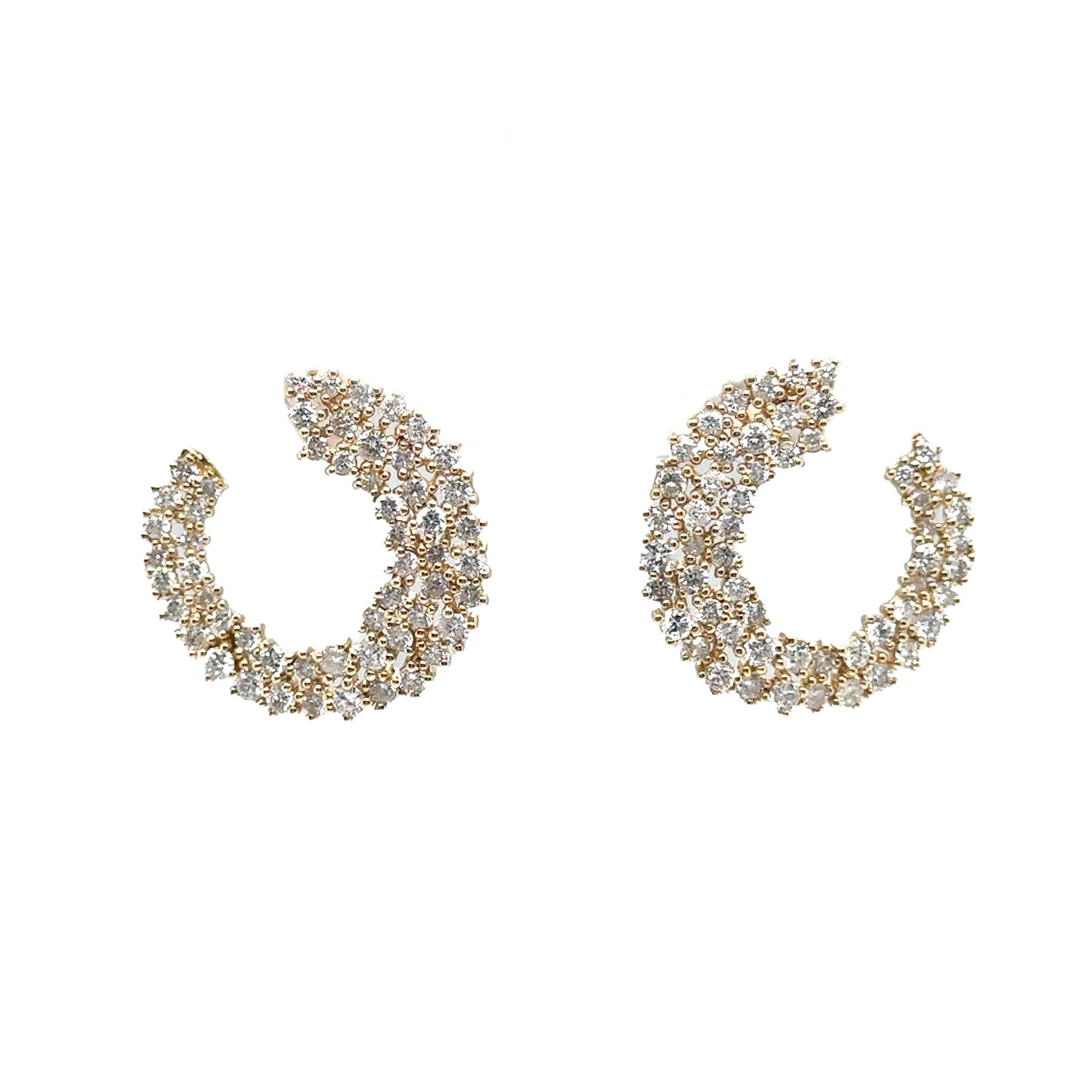 Diamond Cluster Front to Back Earring