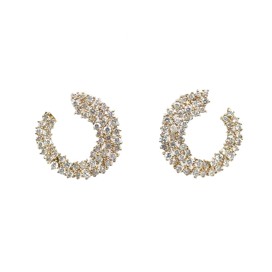 Diamond Cluster Front to Back Earring