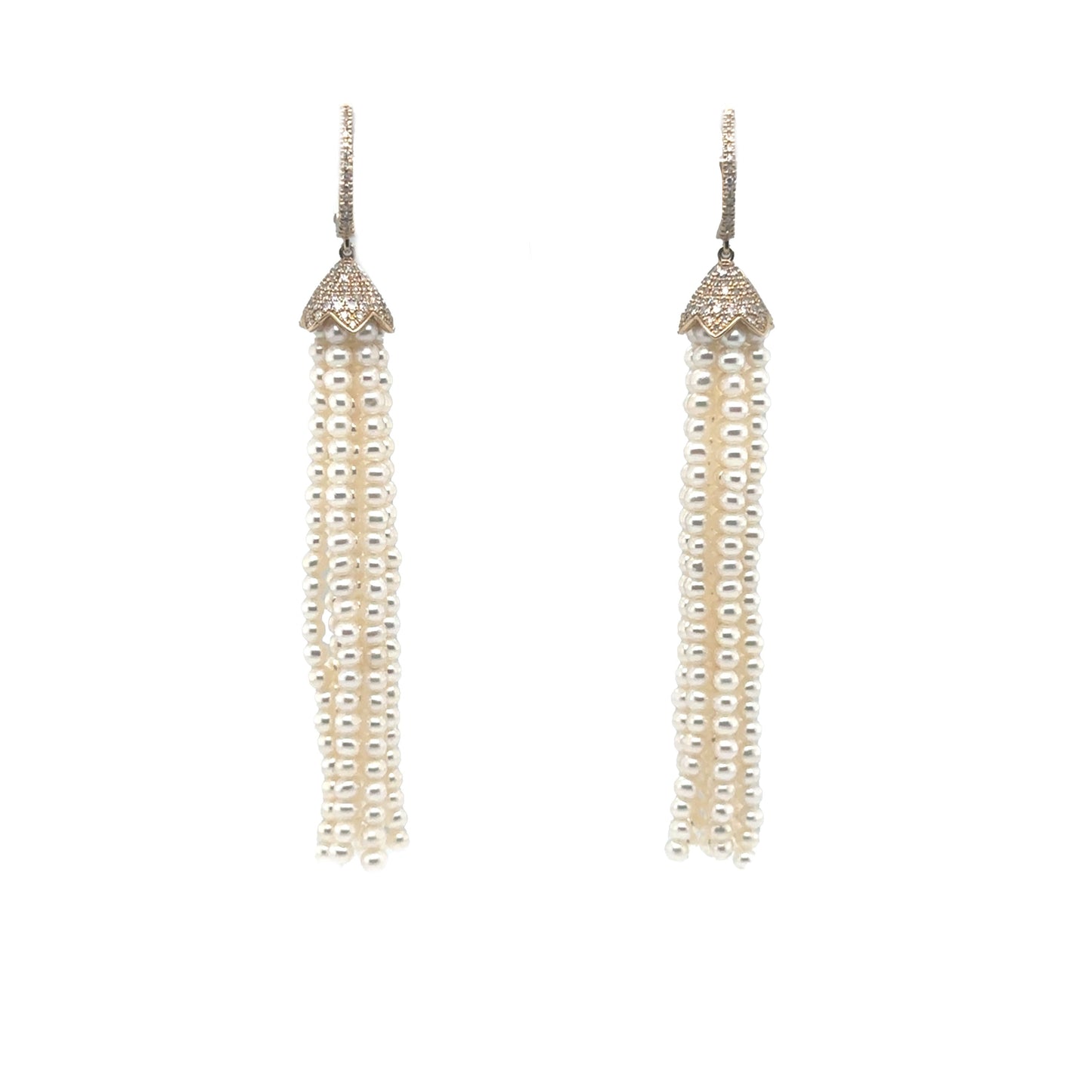 Diamond Chandelier Pearl Earrings