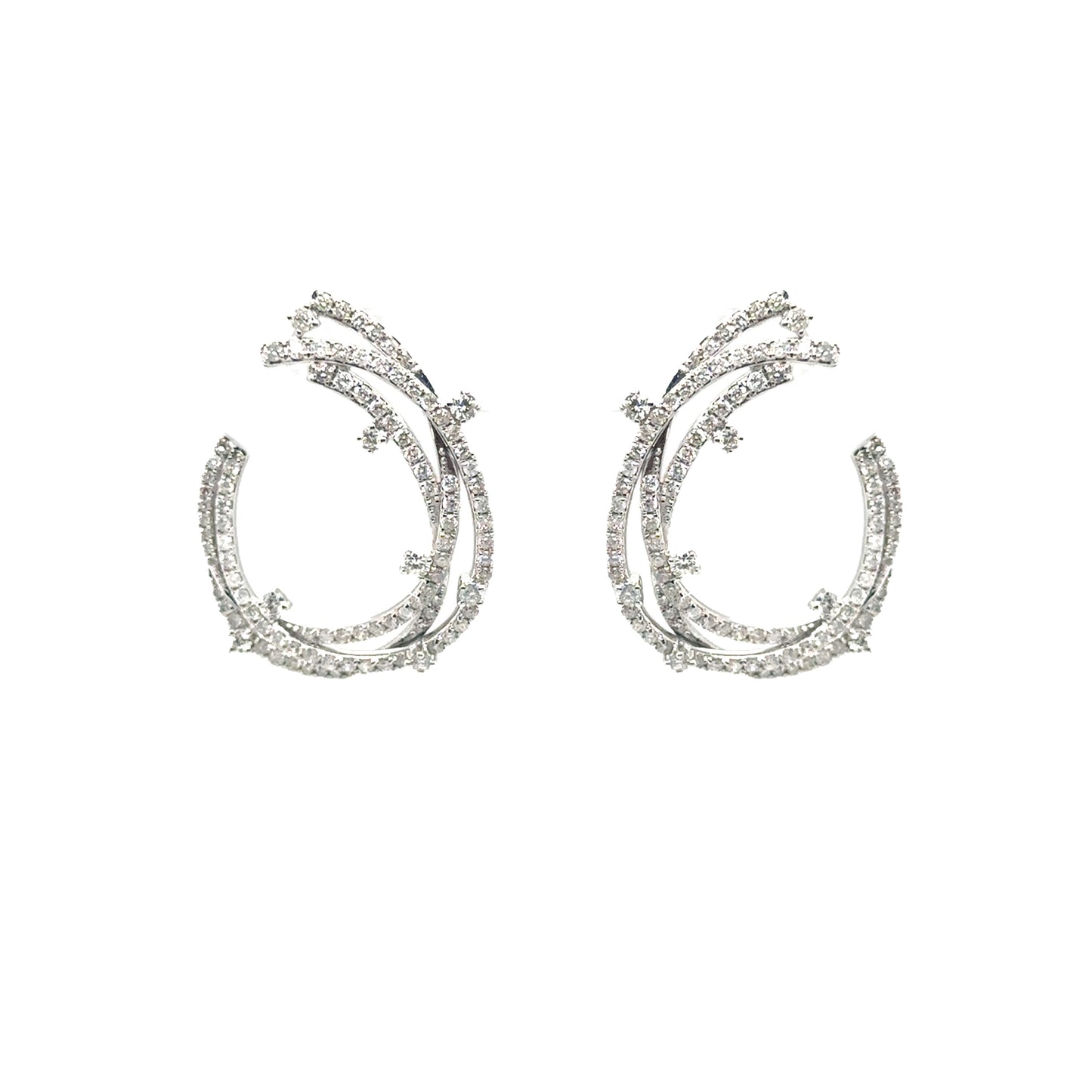 Diamond Layered Front to Back Earrings