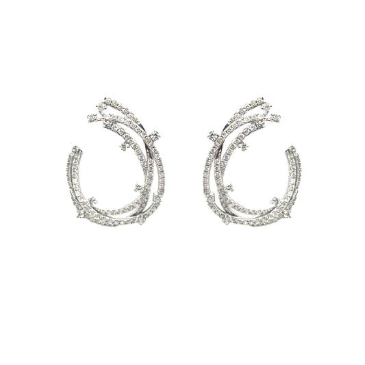 Diamond Layered Front to Back Earrings