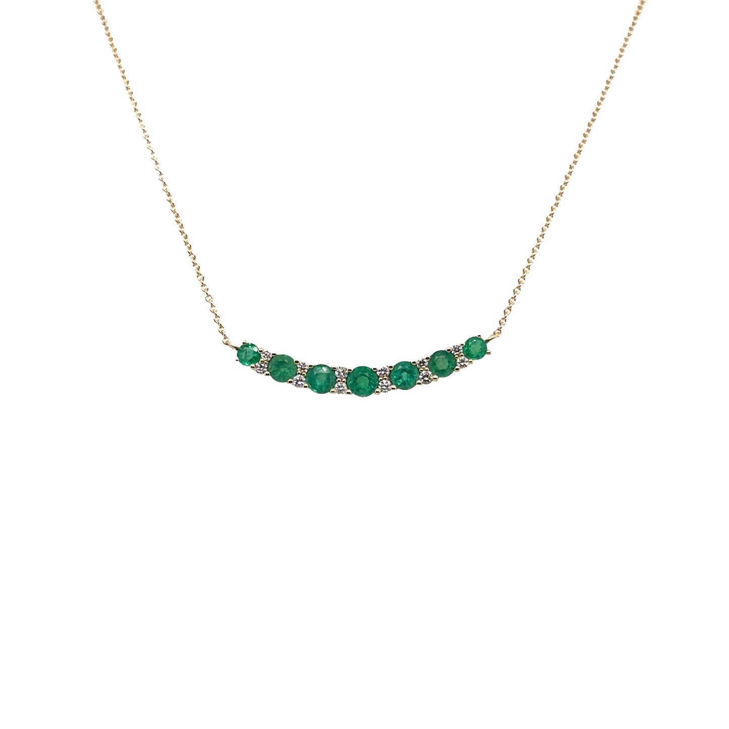 Emerald and Diamond Bar Necklace