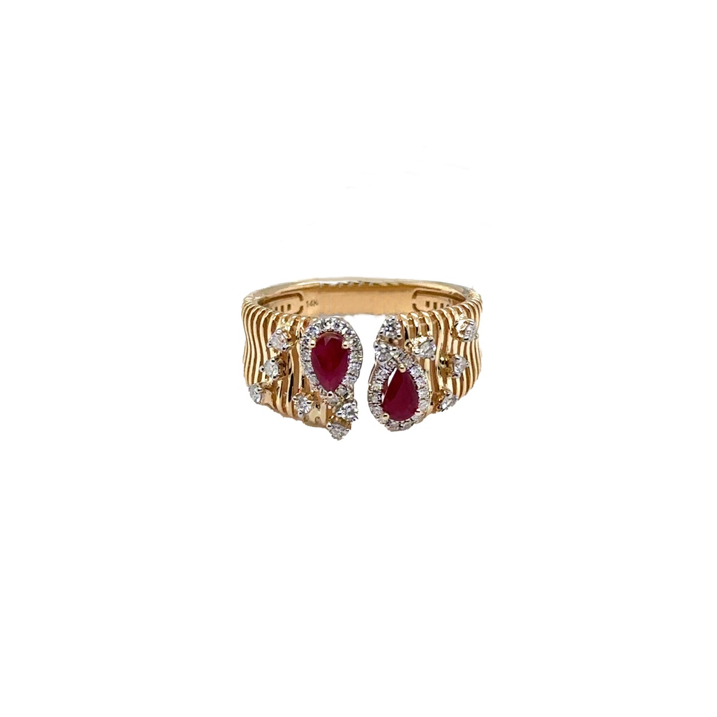 Ruby and Diamond Caged Ring