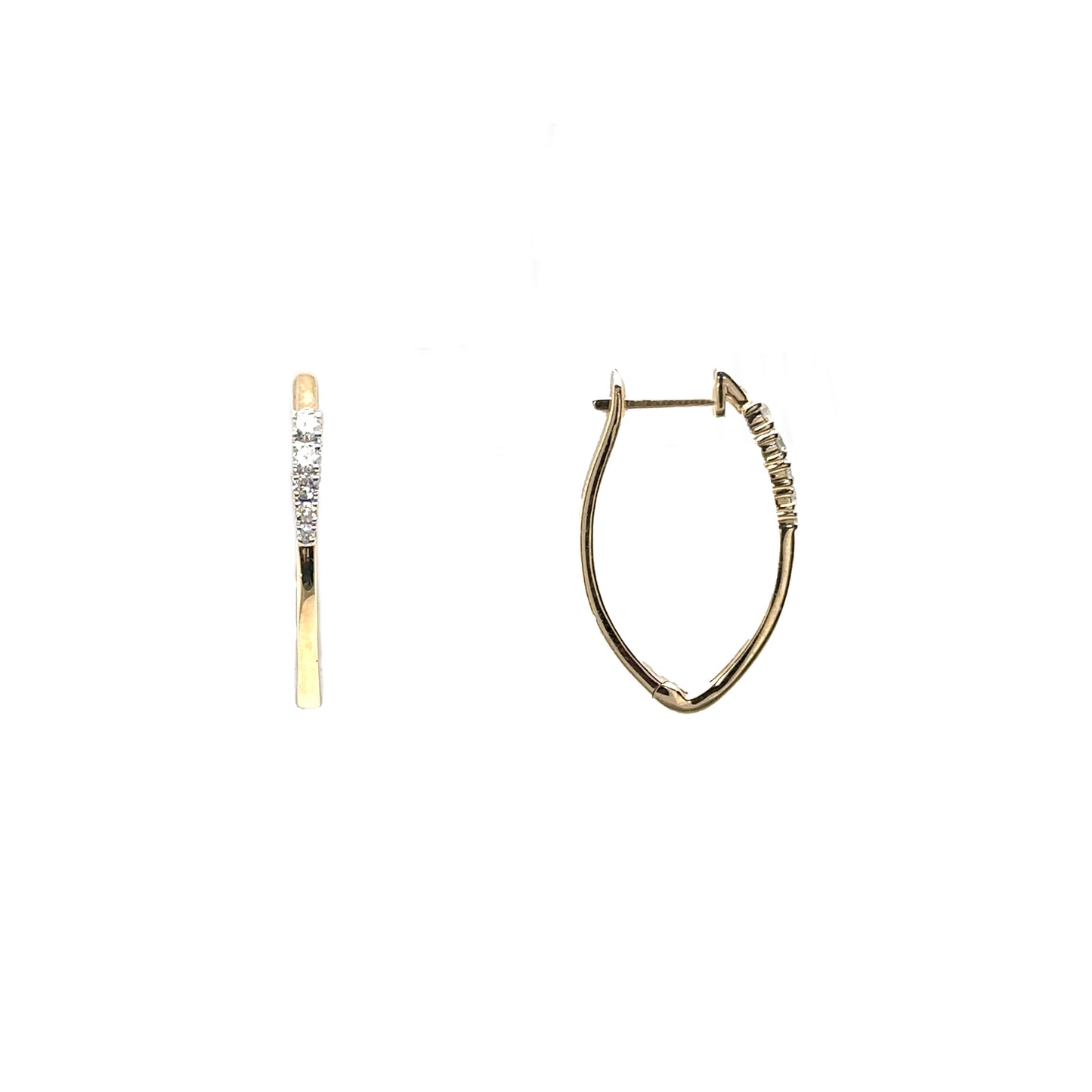 Half Diamond Oval Hoops