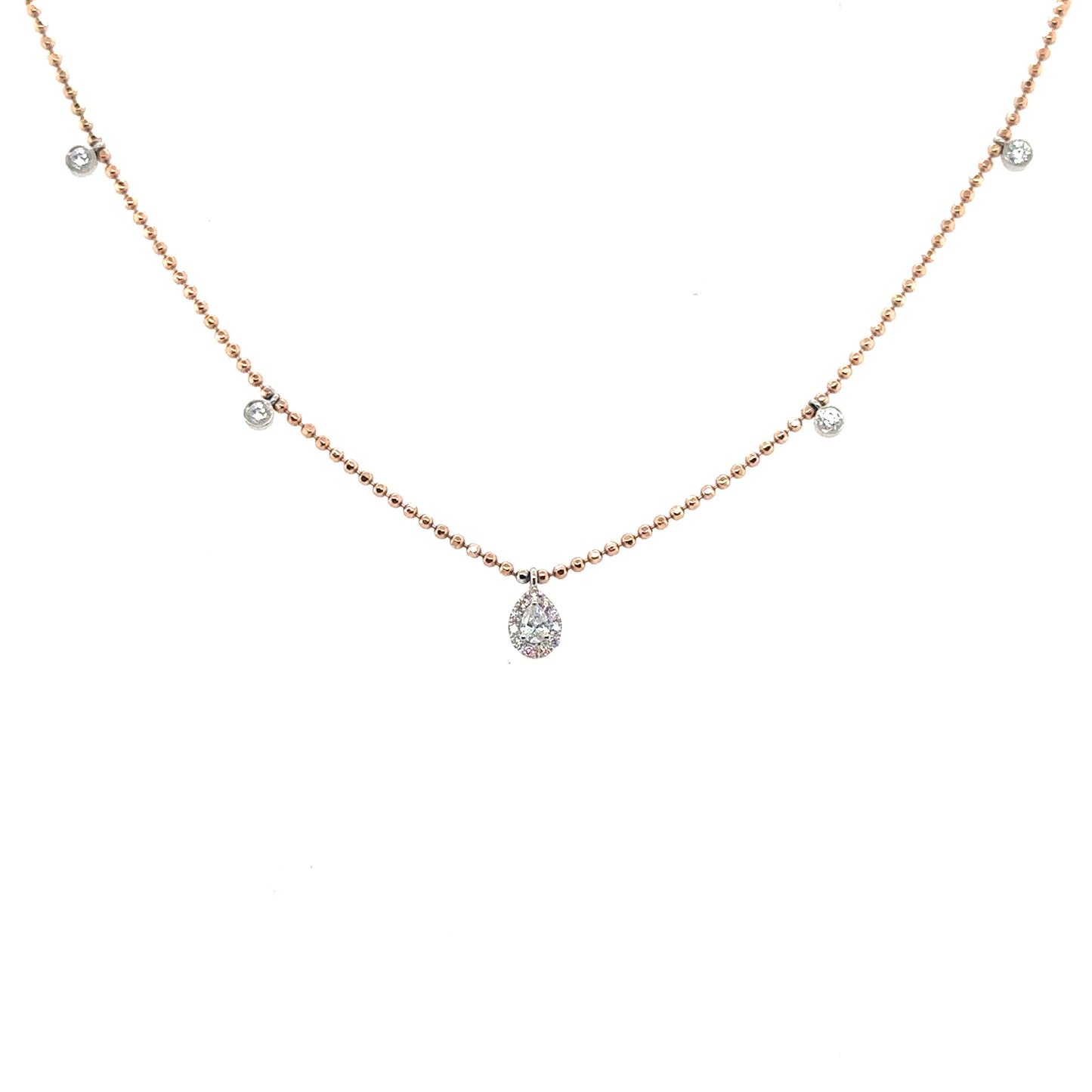 Beaded Chain With Hanging Diamonds